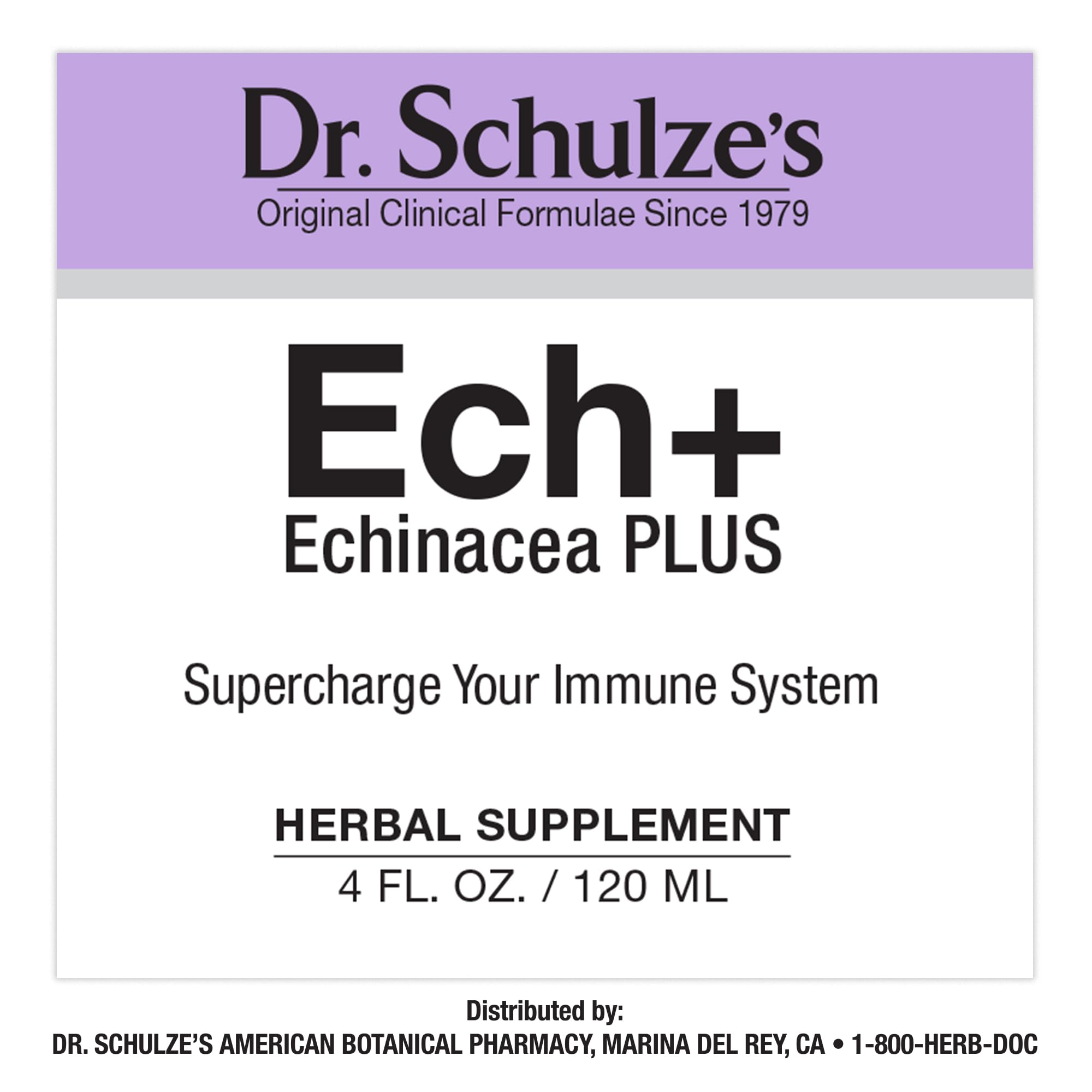 Dr. Schulze's Echinacea Plus | Echinacea Root and Seed | All Organic Extract | Gluten-Free