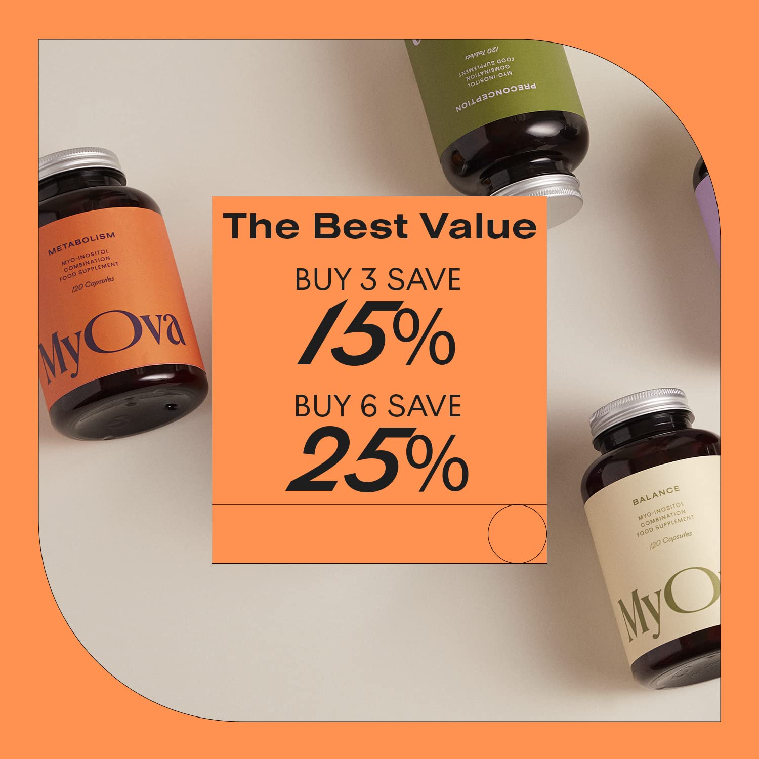 MyOva Metabolism PCOS Supplement - 120 capsules, 30-Day Supply - 2000mg