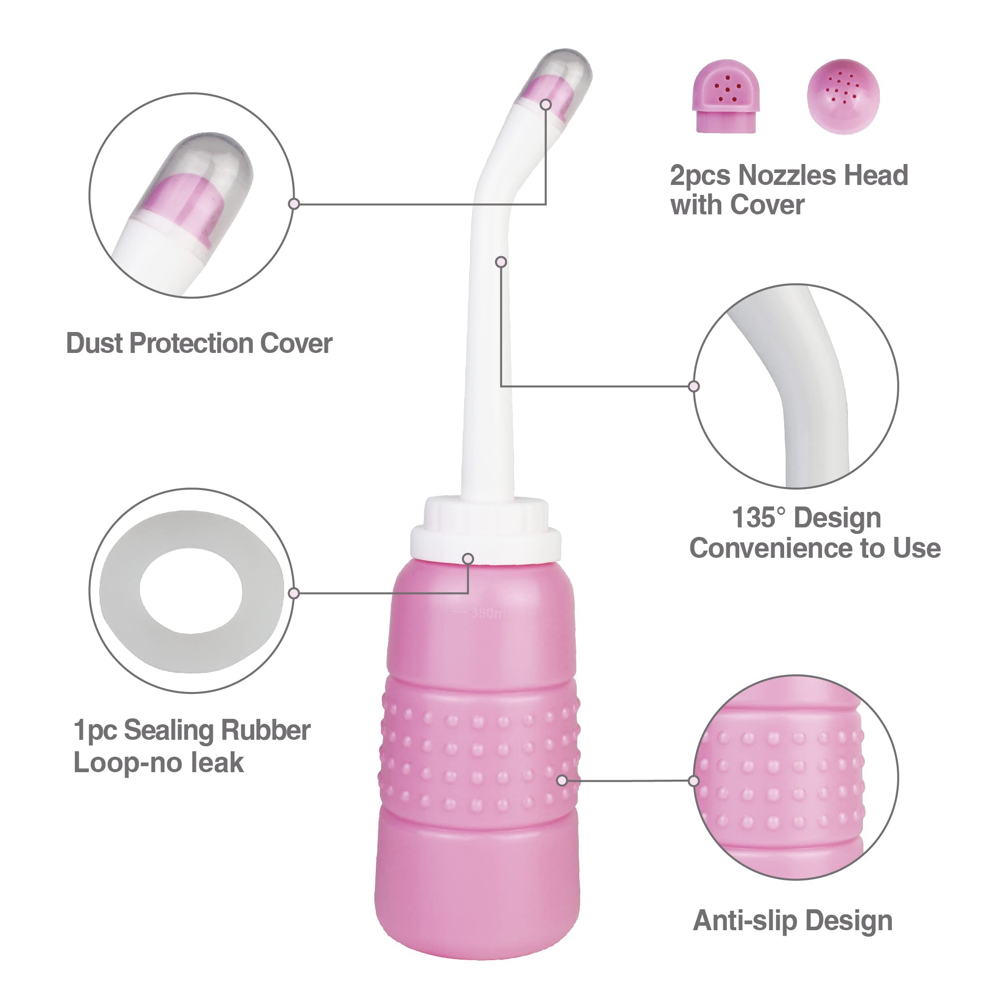 TopQuaFocus 12oz Perineal Bottle for Postpartum Care Portable Travel Peri Sprayer Bidet Postpartum