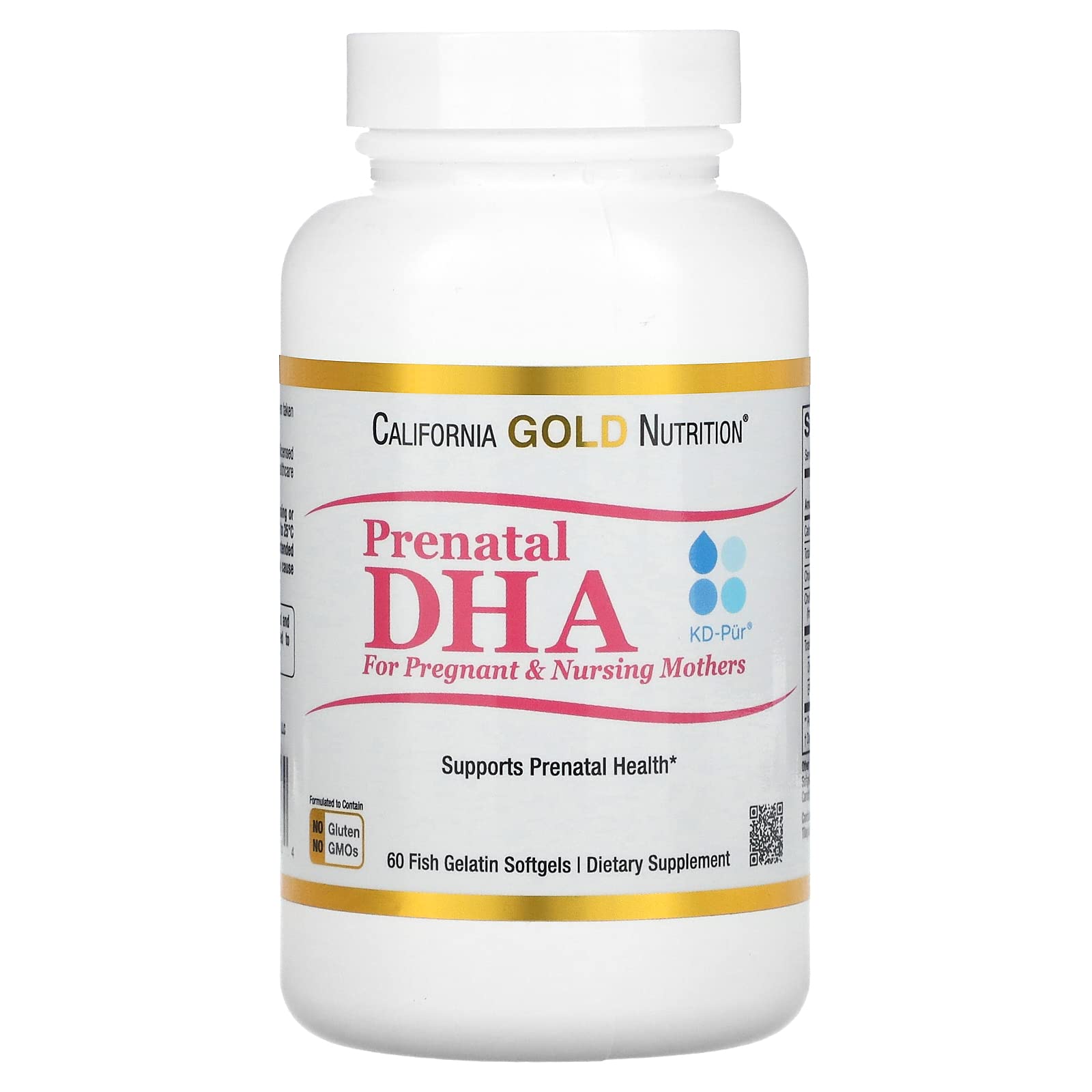 California Gold Nutrition Prenatal DHA for Pregnant and Nursing Mothers, 900 mg, 60 Fish Gelatin Softgels