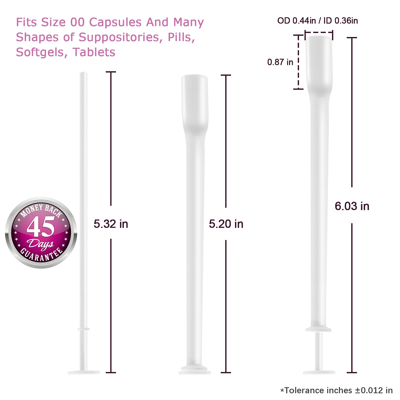 Nieteyrue (40 Packs) Disposable Vaginial Applicators Individually Wrapped Hygienic Fit