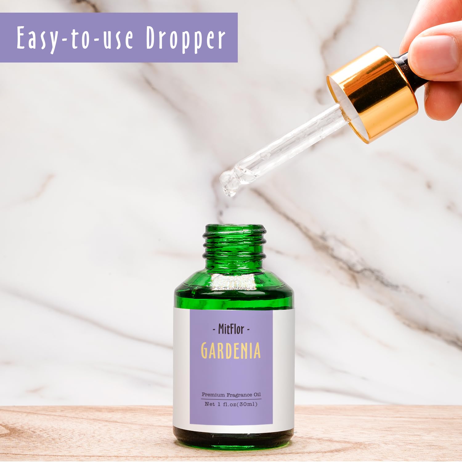 Gardenia Fragrance Oil, MitFlor Single Scented Oil, Large Size Premium Grade Fragrance Oil