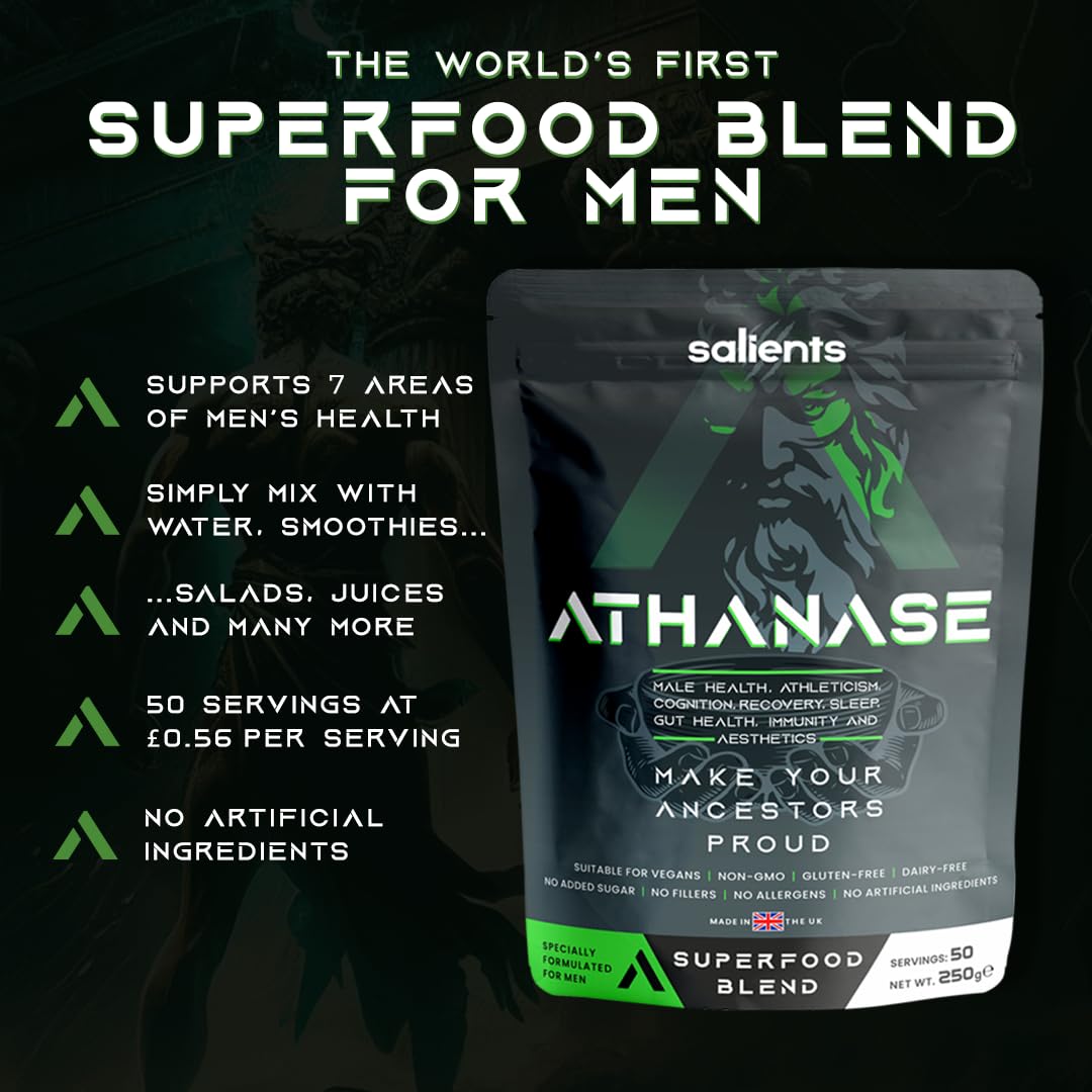 SALIENTS® ATHANASE® | Men's Super Greens Powder | Superfood Powder Blend