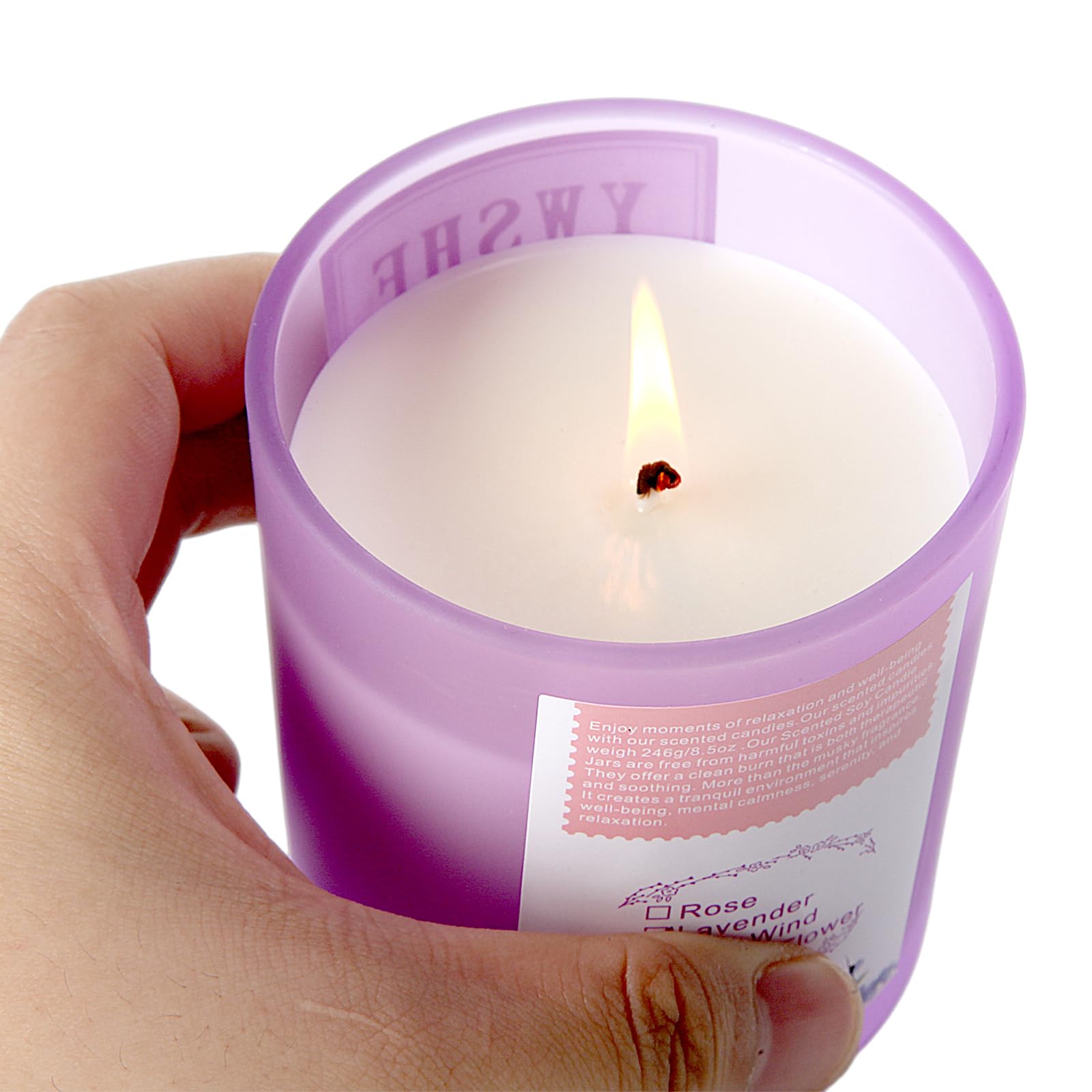 YWSHF Aromatherapy Candles,Scented Candle,Lavender Candle,8.5oz Stree Relief Candles Gift