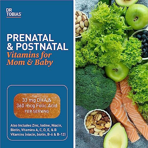 Dr. Tobias Prenatal Vitamin Gummy – Iron Free Prenatal Vitamins with DHA and Folic Acid – Good Source