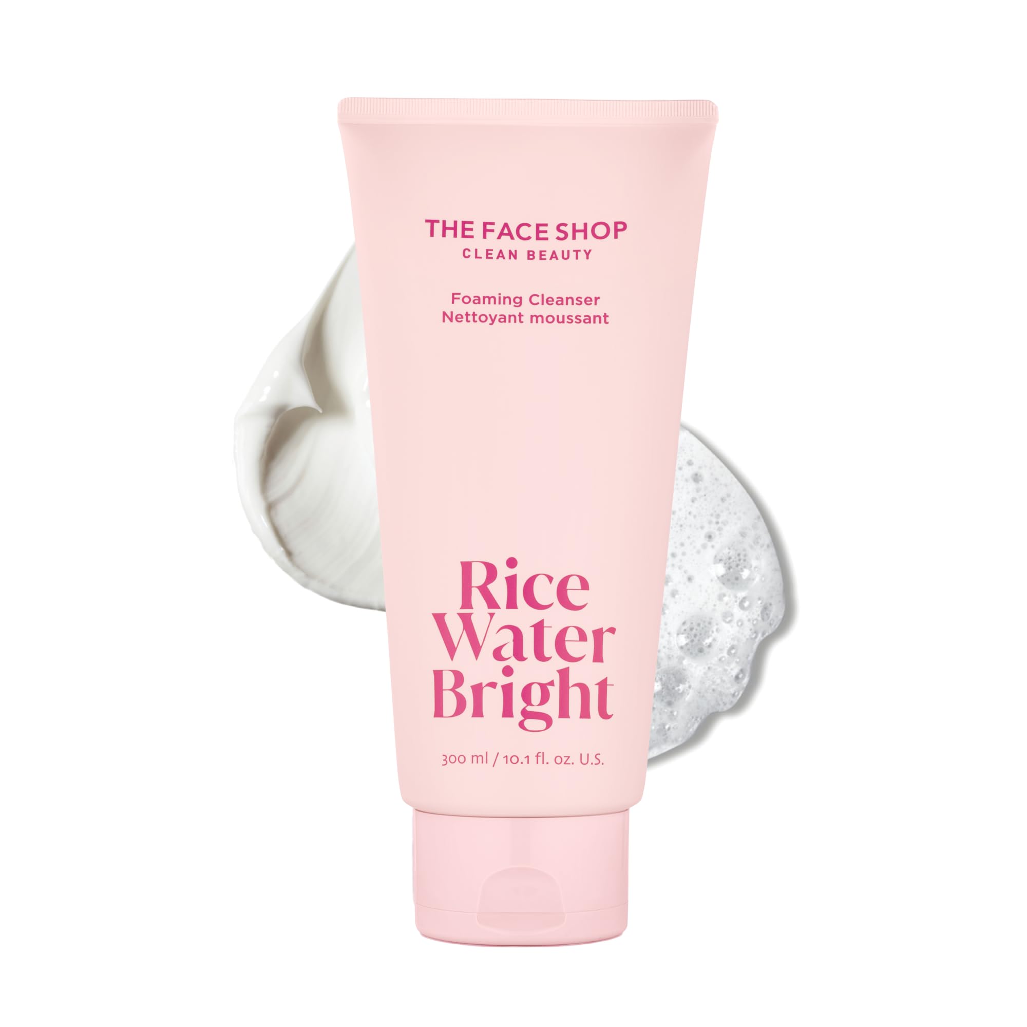 The Face Shop Rice Water Bright Foaming Cleanser with Ceramide – Gentle Moisturizing Face Wash, 300 ml