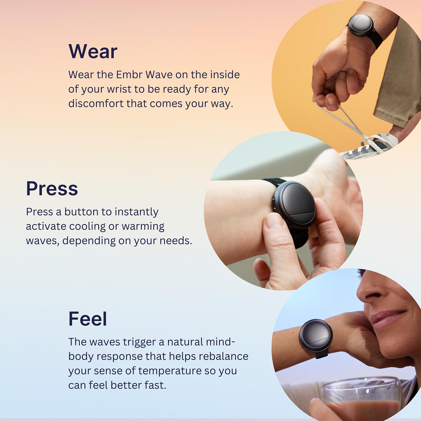 Embr Wave Cooling and Warming Wristband - Personalized Thermal Relief - Manage Hot Flashes, Night Sweats