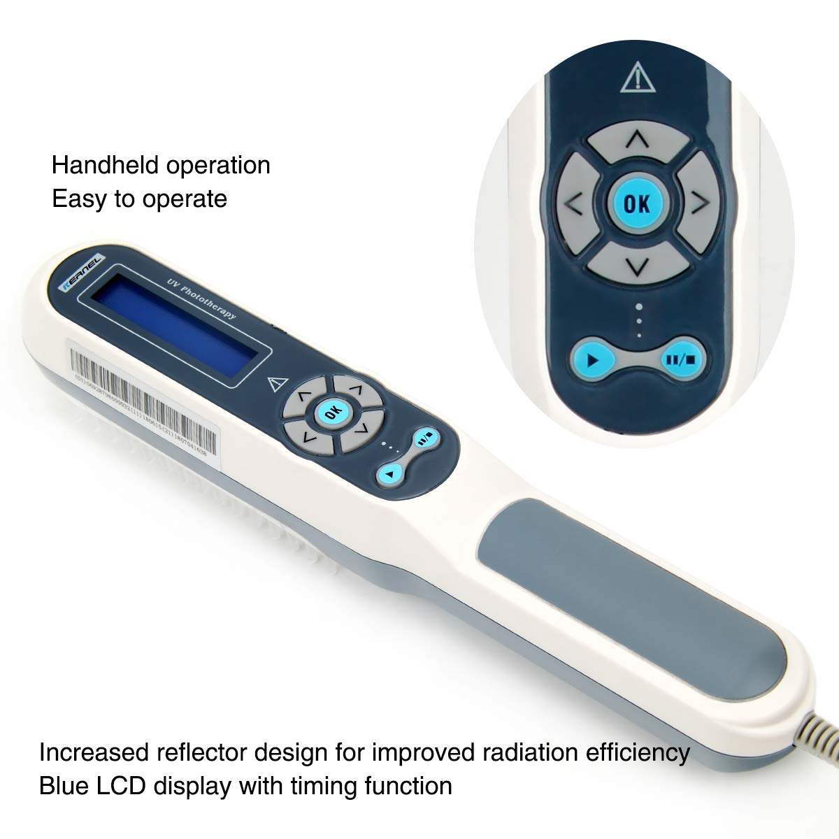 Hand Held UV Phototherapy Light Device for Home Use