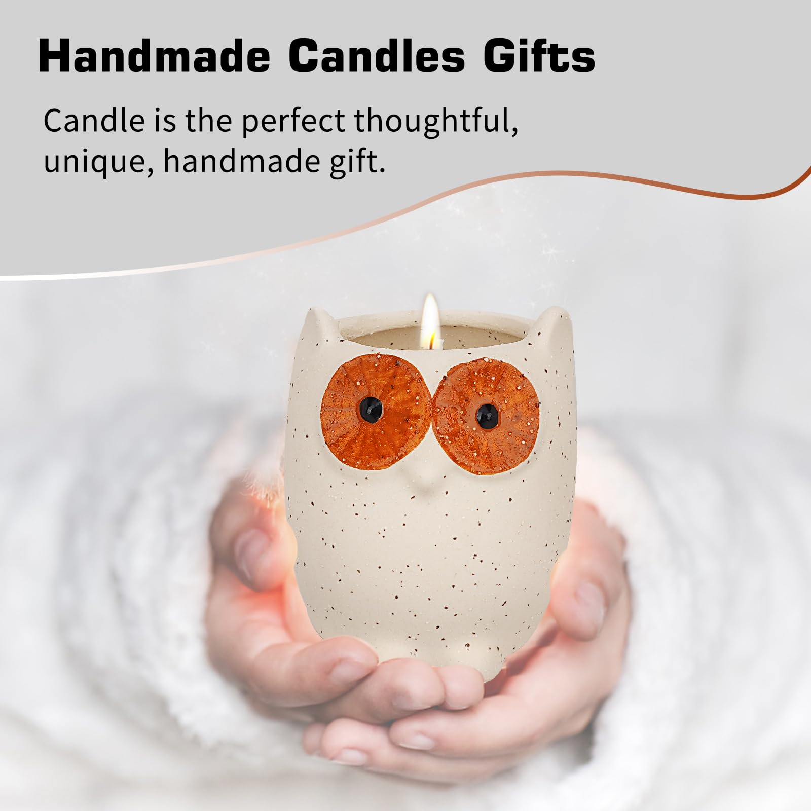 ETAKISH Lavender Scented Candle Gifts for Women, Cute Owl Highly Scented Aromatherapy Candle