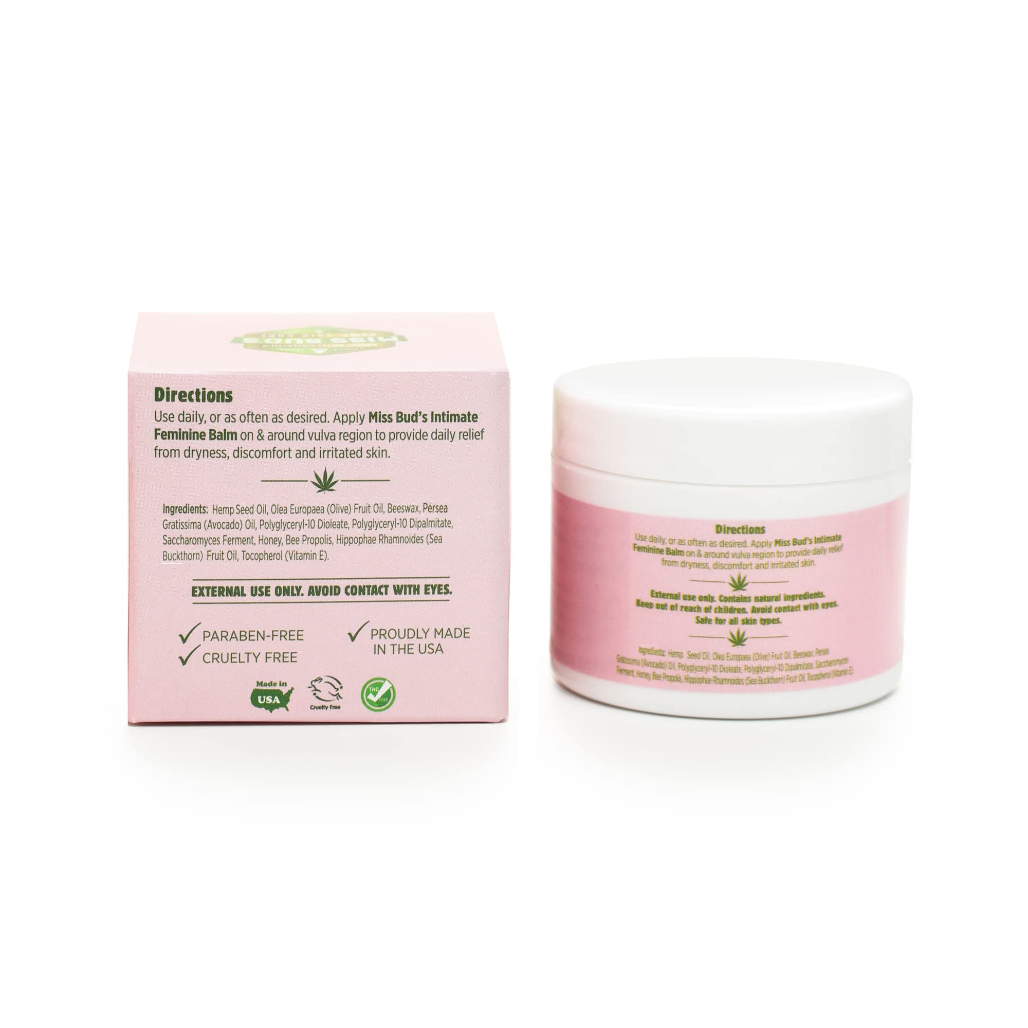 Miss Bud’s Hemp Intimate Feminine Vulva Balm Relieves Itching, Burning, and Redness Eliminates