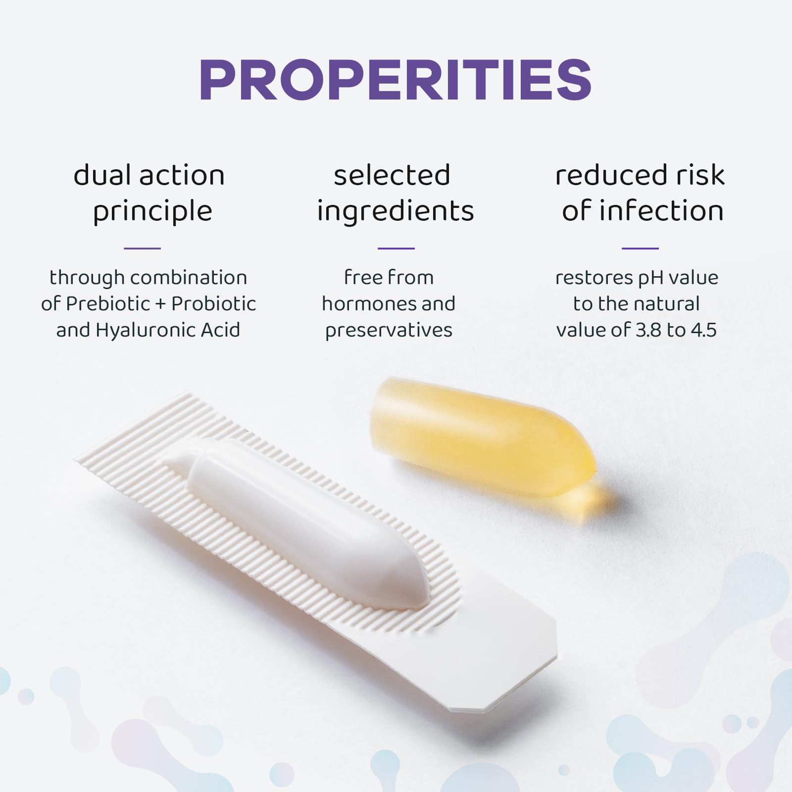 Vaginal Probiotic Suppositories, Prebiotic Infused with Hyaluronic Acid, Tea Tree, and Vitamin C&E