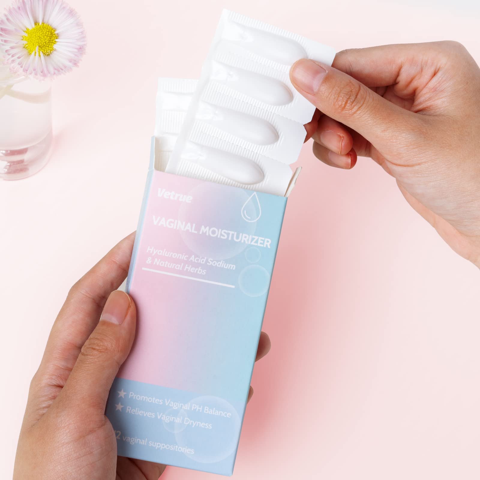 vetrue Intimate Moisturizer, Vaginal Suppository for Dryness & Discomfort, Feminine Long Lasting