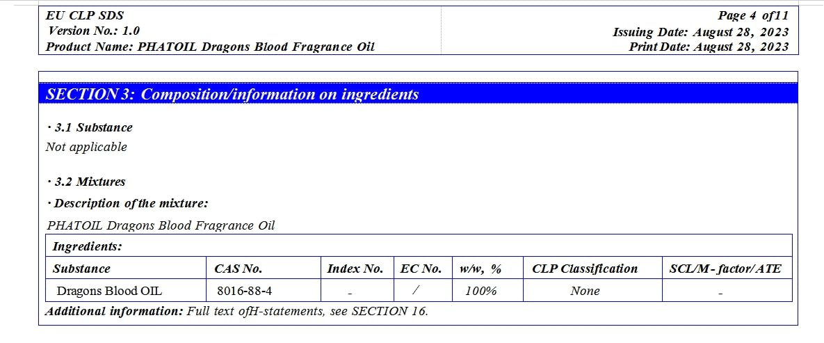 PHATOIL 3.38FL.OZ Dragons Blood Fragrance Oils for Aromatherapy, Essential Oils