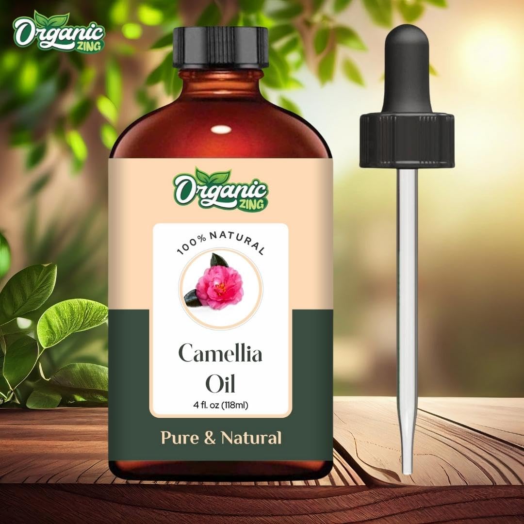 Organic Zing Camellia (Camellia Japonica) Oil | Pure & Natural Carrier Oil for Skincare, Hair Care & Massage