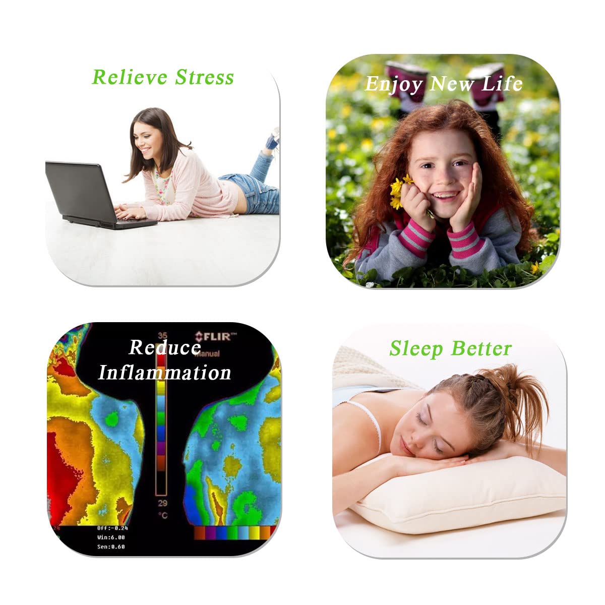 WAUZOBLE Grounding Mat, Grounding Bed Foot Mat with 1 Grounding Cord Indoor Mat Improving