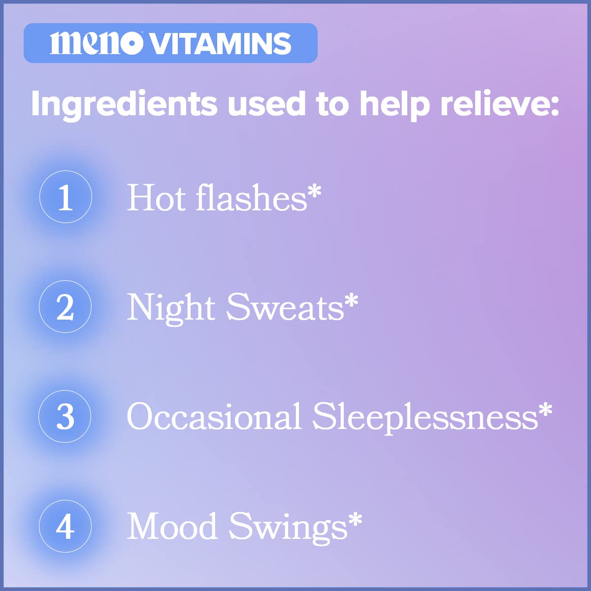 MENO Vitamins for Menopause, 30 Servings (Pack of 1) - Hormone-Free Menopause Supplements