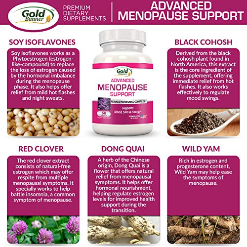 Advanced Menopause Support - Natural Female Hormonal Complex for Hot Flashes, Mood Swings