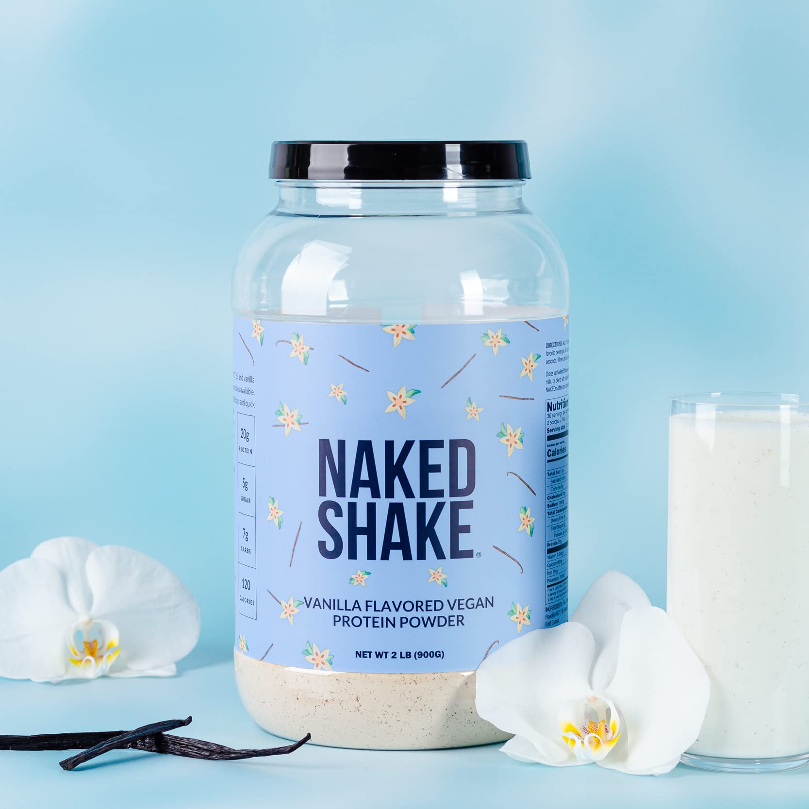 NAKED nutrition Naked Shake - Vanilla Protein Powder - Plant Based Protein Shake