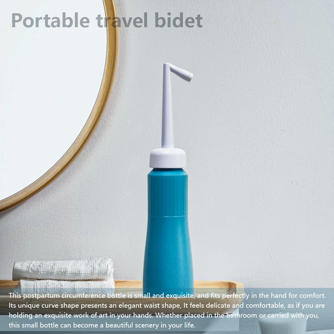 Portable 11.8 Oz Bidet, Feminine Care Irrigator, Retractable Nozzle Travel Bidet with 60° Elbow