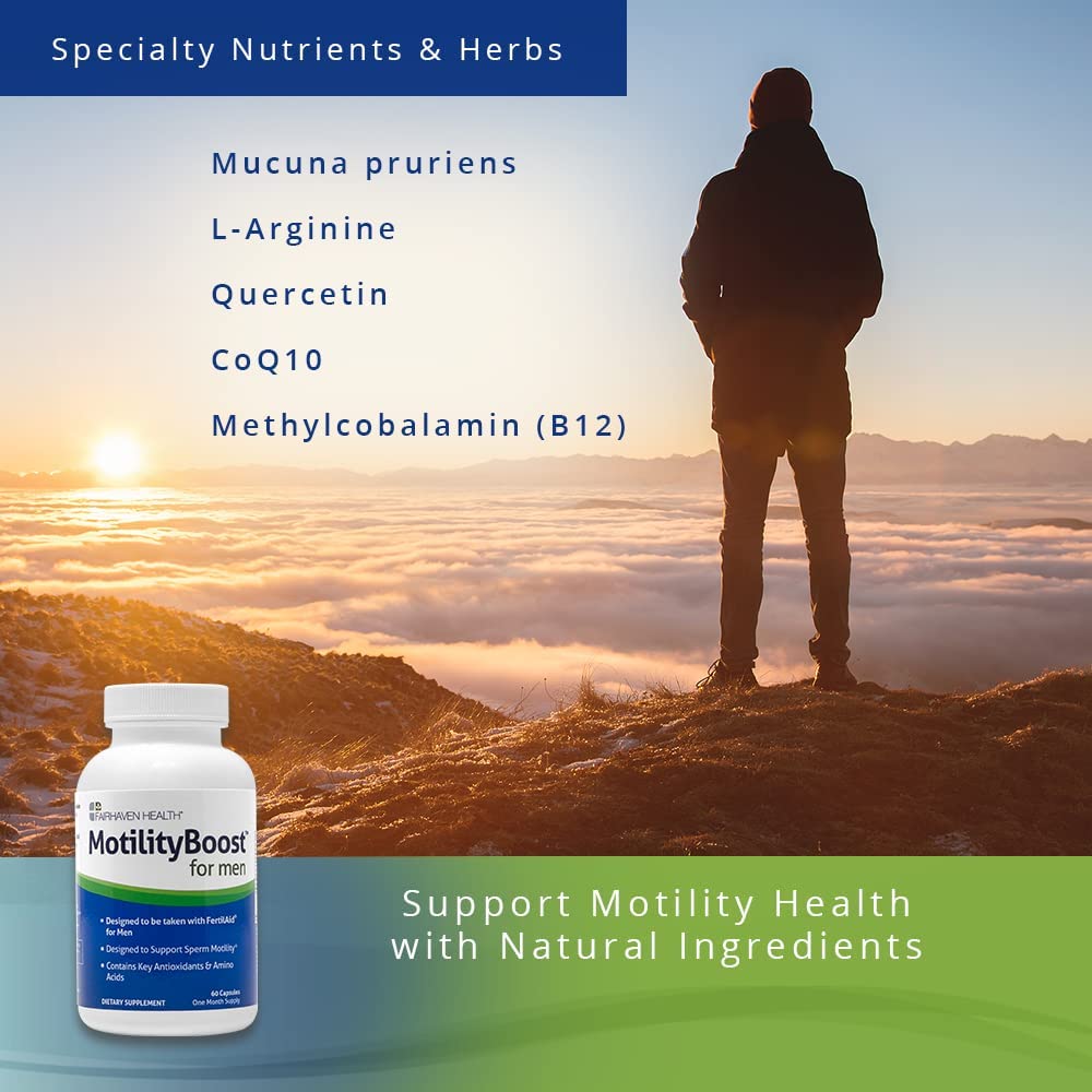 MotilityBoost for Men, Male Fertility Supplement – For Motile Strength - Prenatal For Him, Includes