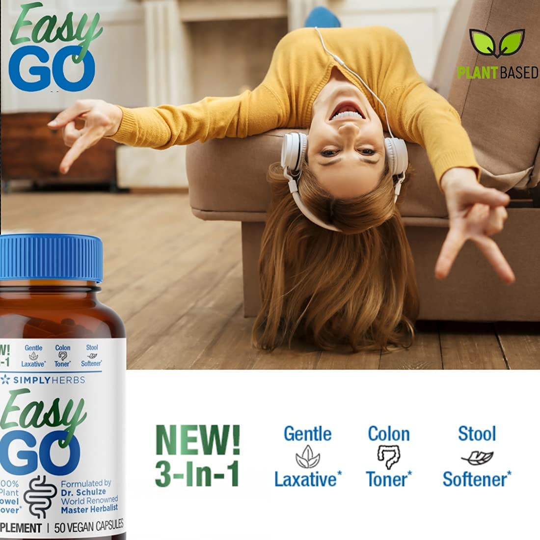 Dr. Schulze's Easy GO Bowel Mover - Formulated Gentle Laxative, Colon Toner & Stool