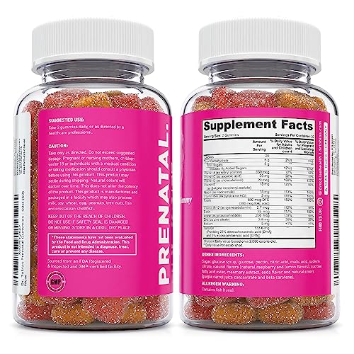 Dr. Tobias Prenatal Vitamin Gummy – Iron Free Prenatal Vitamins with DHA and Folic Acid – Good Source