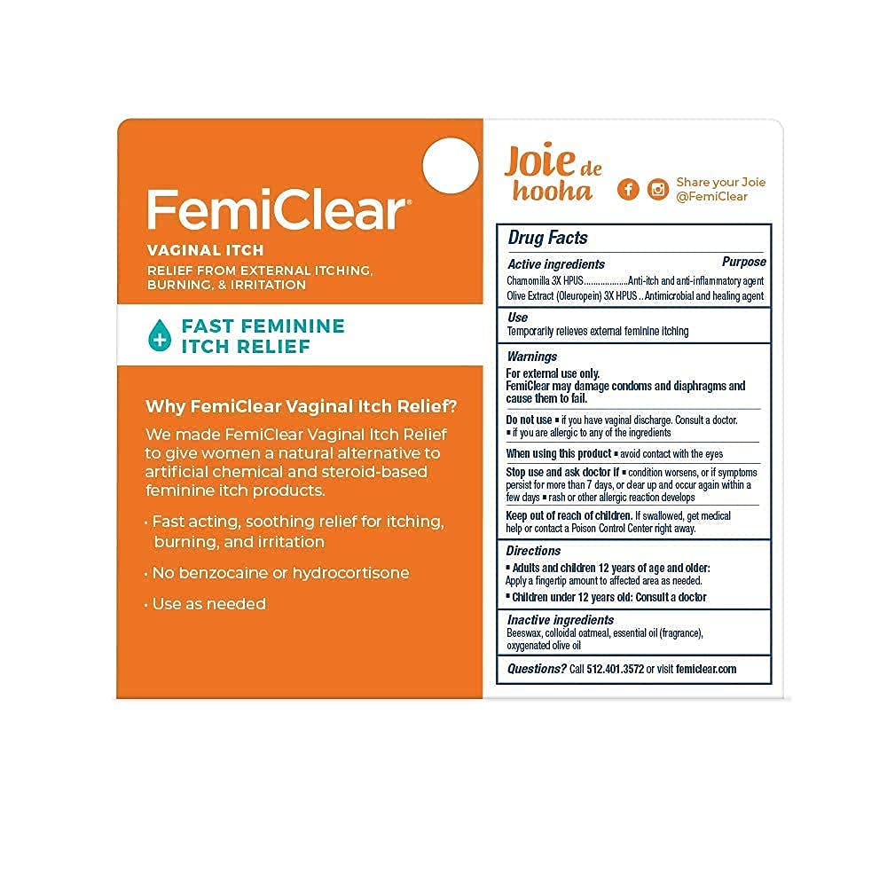 FemiClear 1-Day Yeast Infection Treatment & Vaginal Itch Relief Ointment - Fast Relief Bundle (Pack of 2)