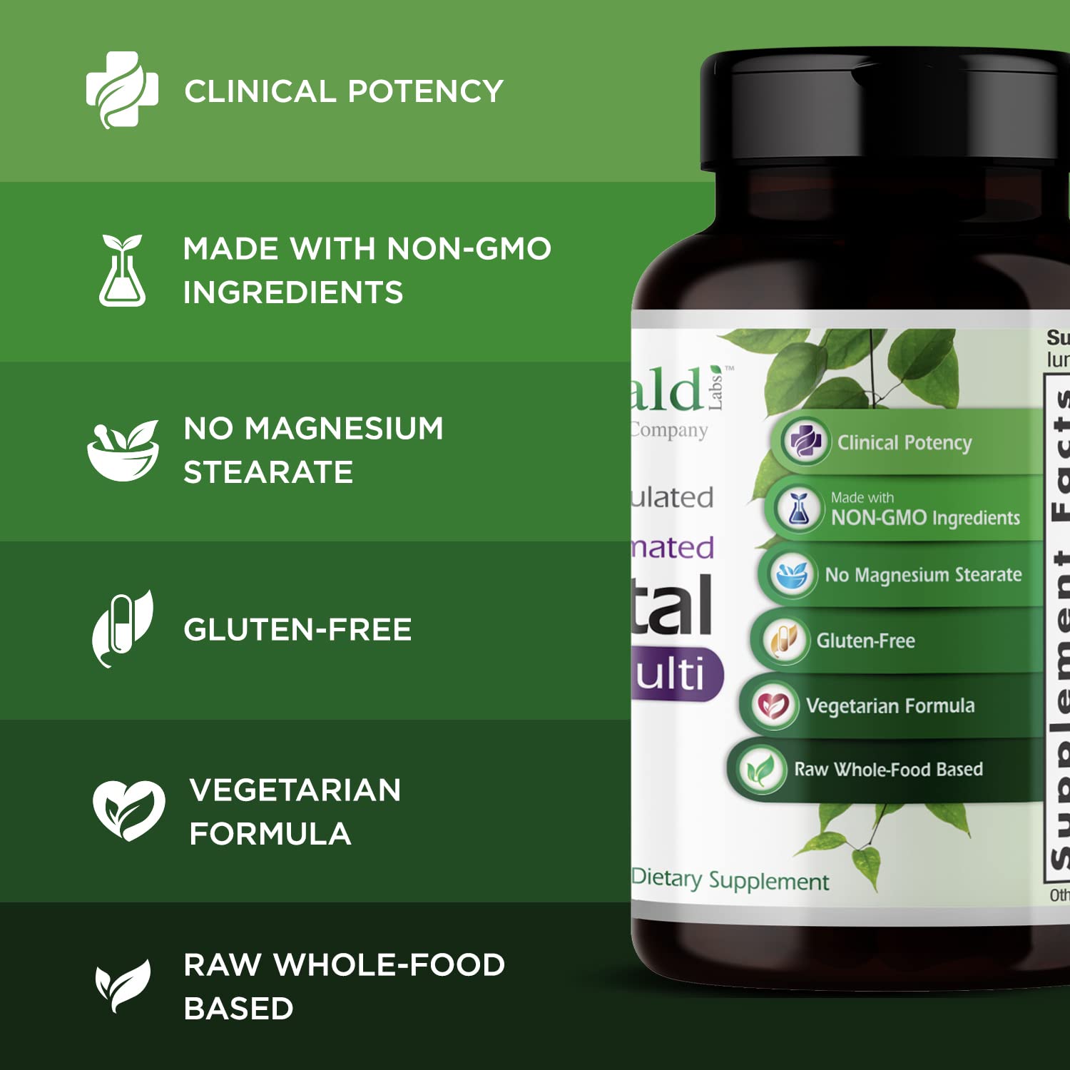 Emerald Labs Prenatal 4-Daily Multi - Multivitamins for Pregnant Women with Coenzyme Folic Acid