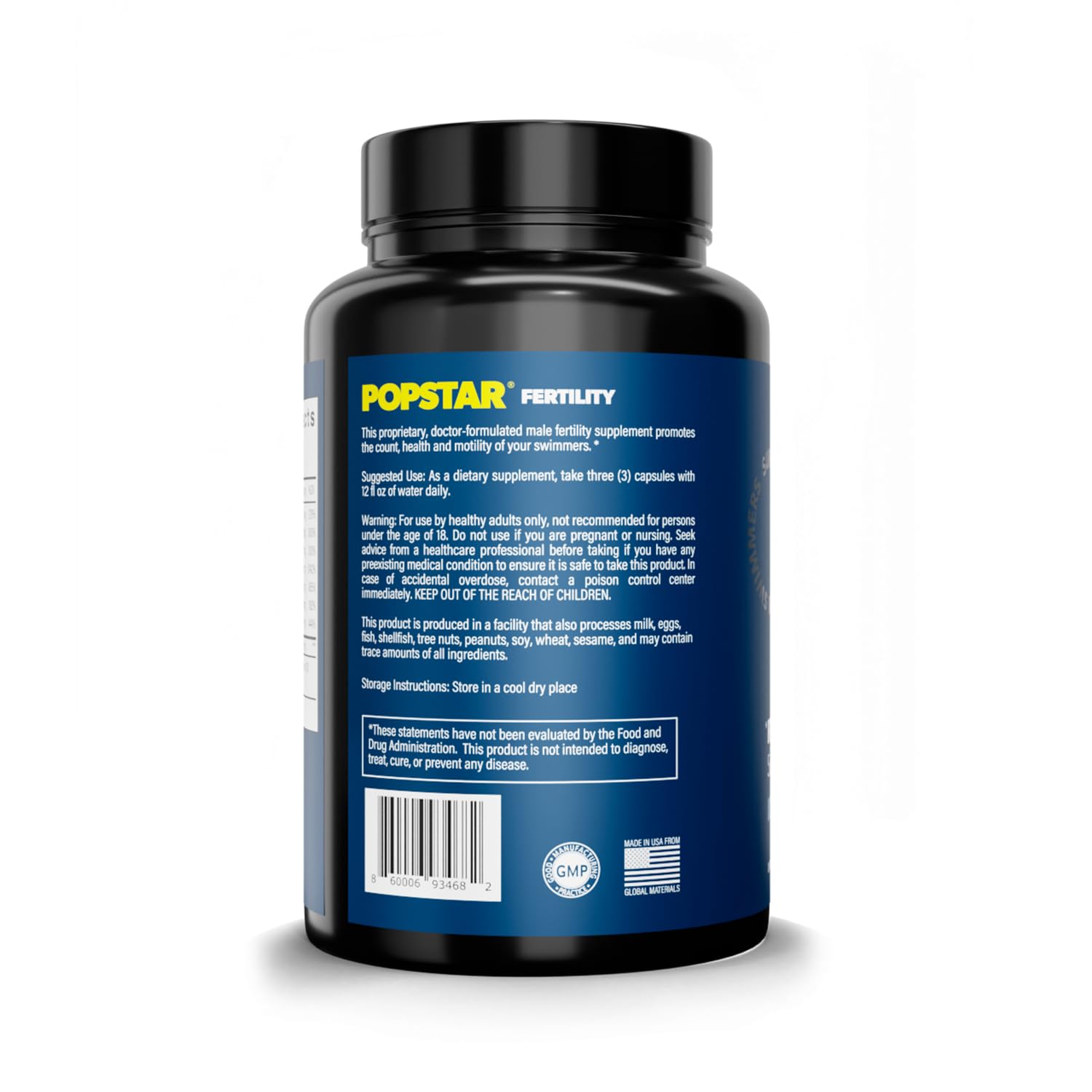 POPSTAR Fertility Supplement for Men - Doctor Formulated Men's Prenatal Vitamins