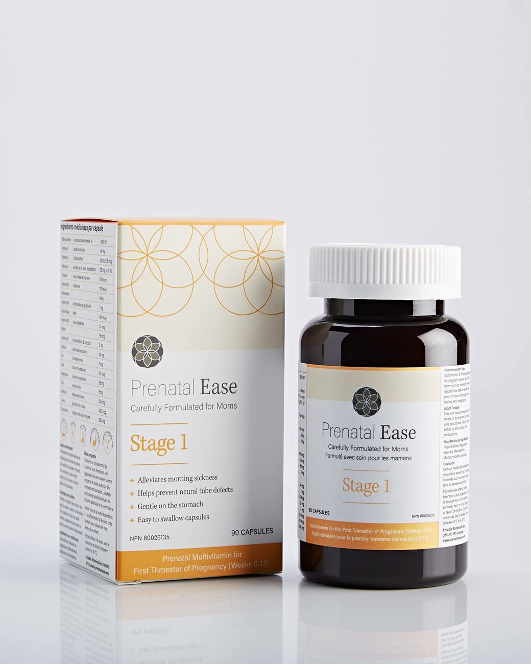 Prenatal Ease Stage 1, First Trimester Multivitamin, Contains Methylfolate, Premium Grade Ginger