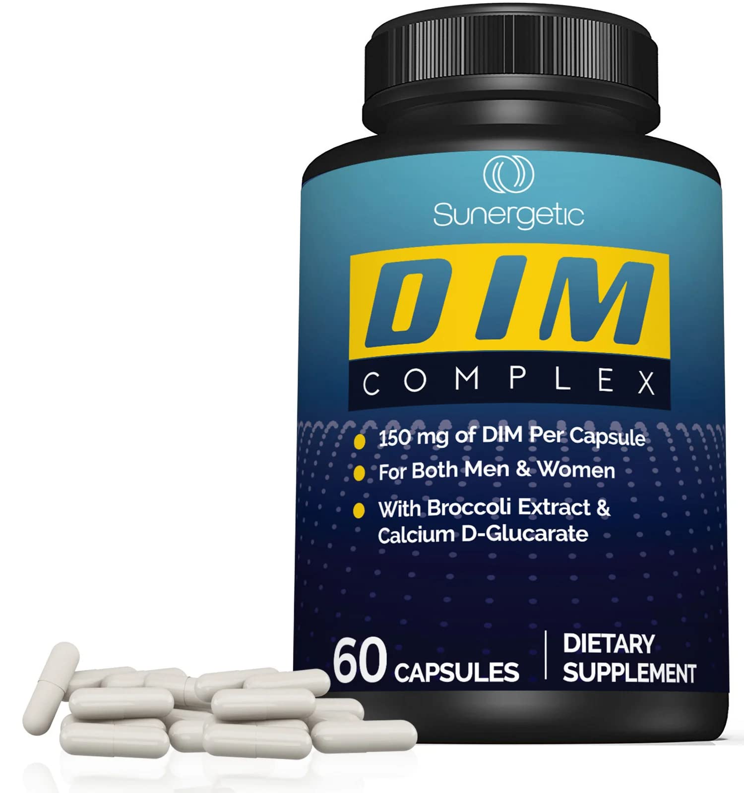 Sunergetic Premium DIM Supplement– 150mg DIM (diindolylmethane), Broccoli
