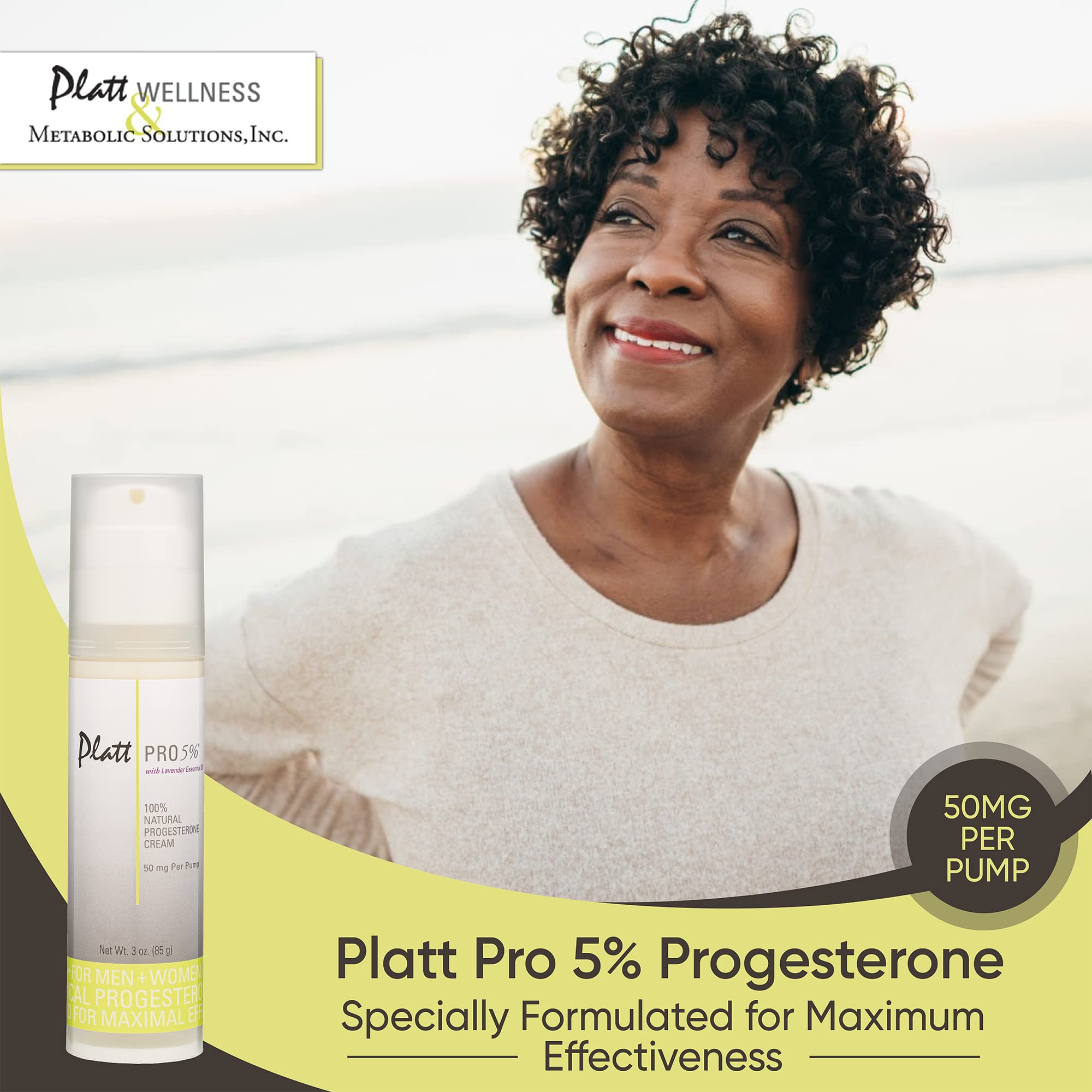 Platt PRO 5% Dr. Platt's All Natural & Bio-Identical Progesterone Cream 50mg Strength