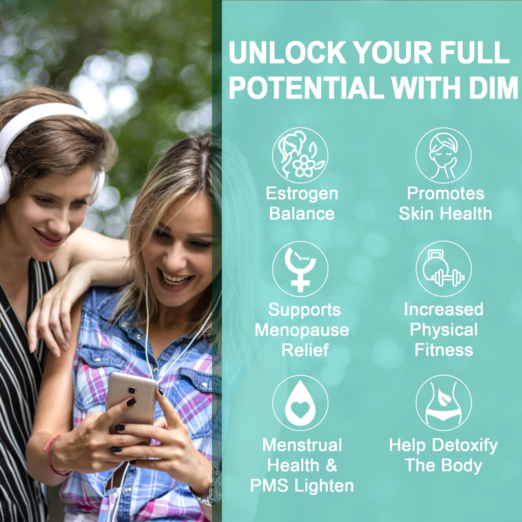 DIM Supplement Women 400mg, Estrogen Supplement for Women, Sugar Free DIM Gummies for Men & Women