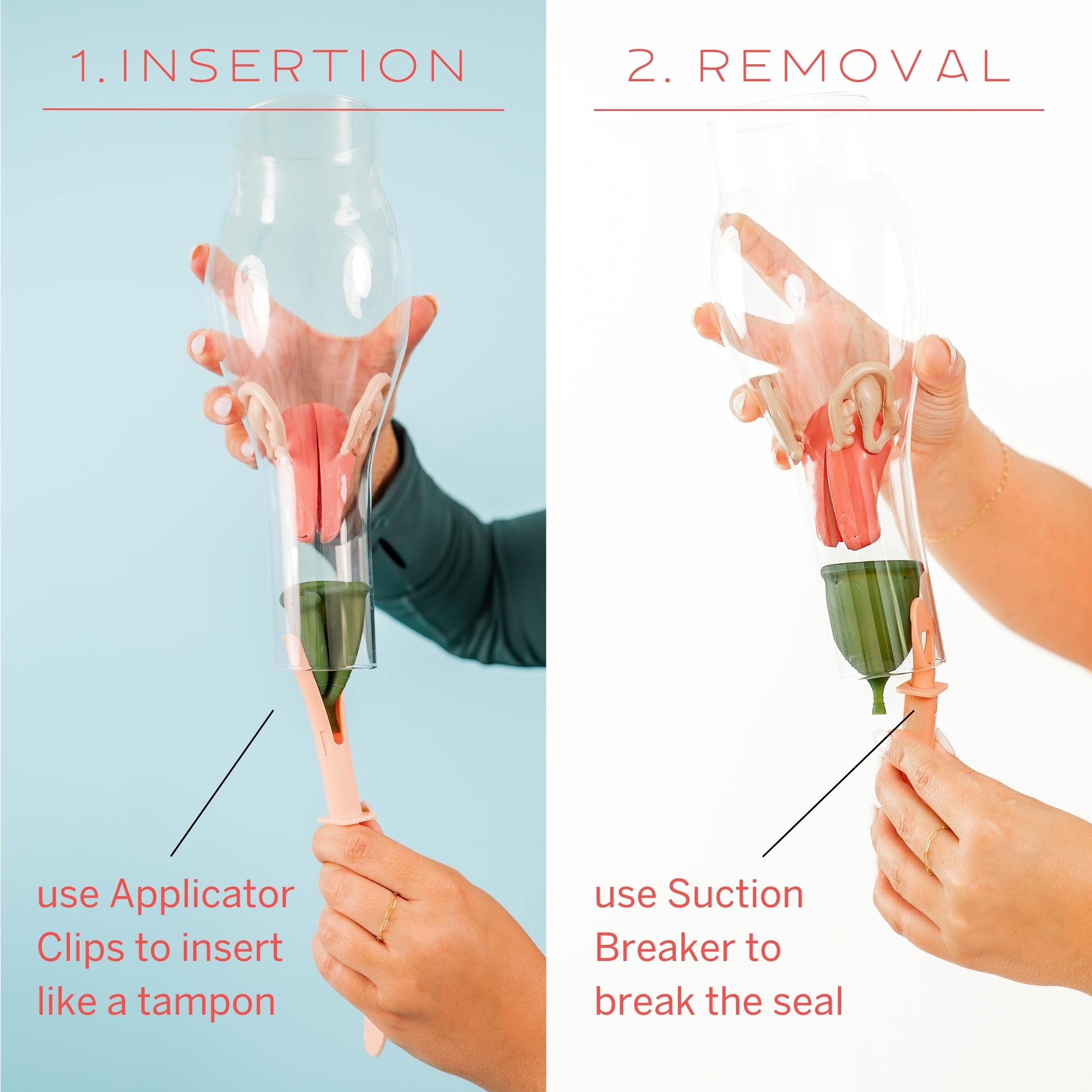 Pixie Menstrual Cup & Tampon Applicator + Period Cup Remover - Make Insertion & Removal Easy