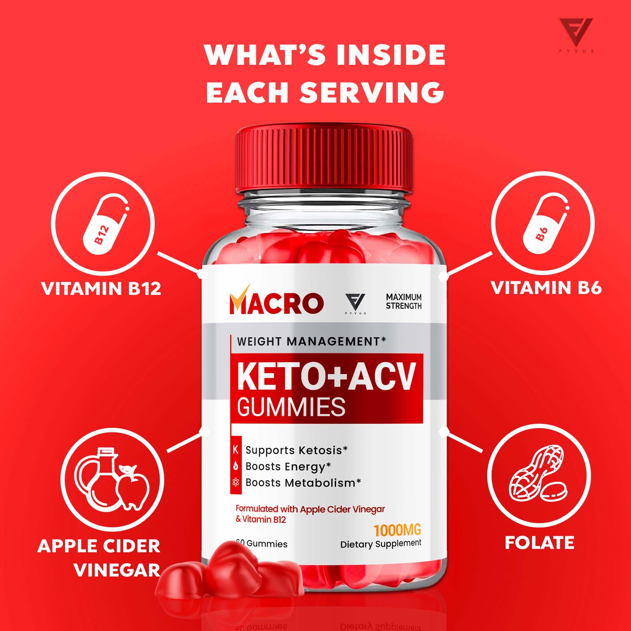 Macro Keto ACV Gummies Advanced Apple Cider Vinegar Vitamin Supplement