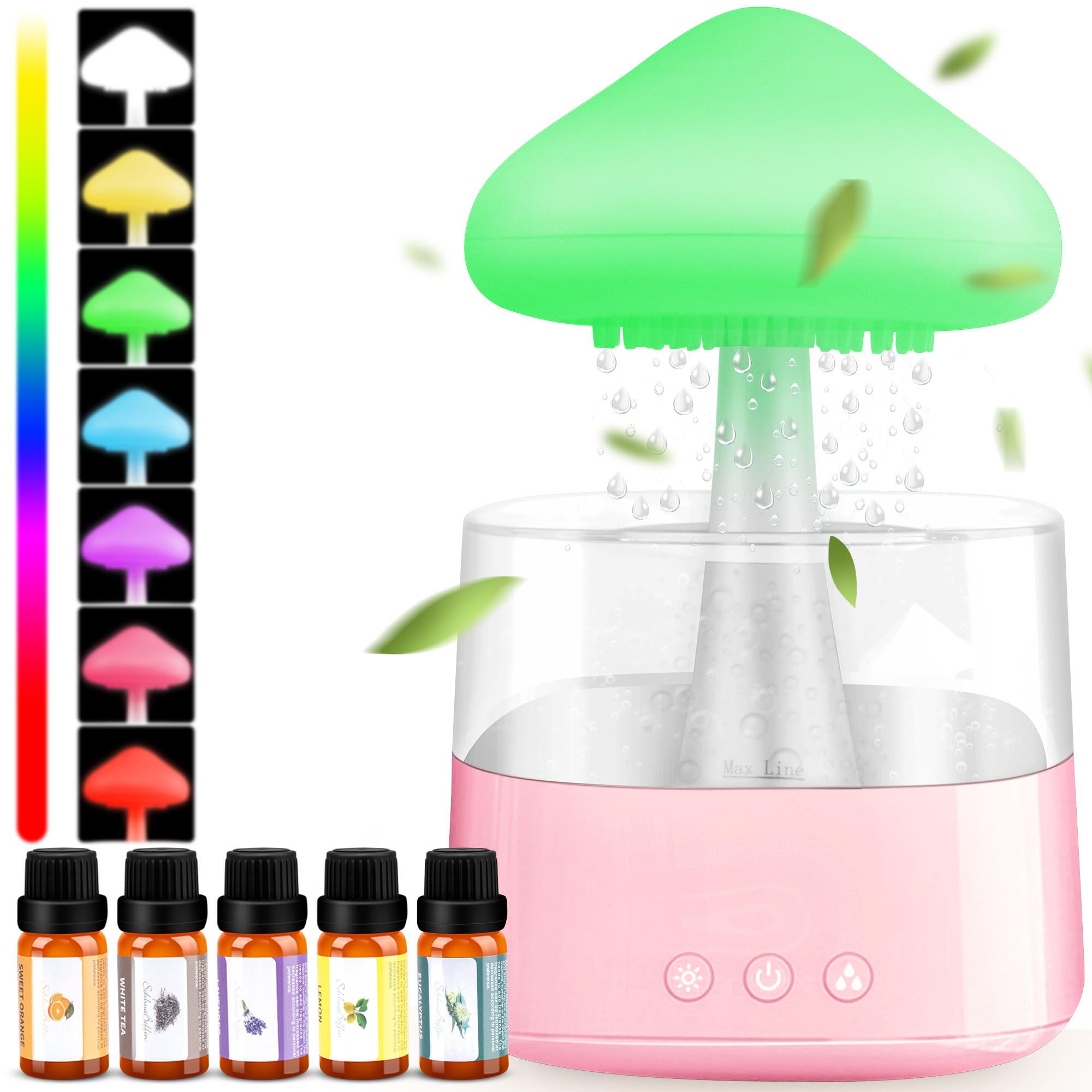 Rain Cloud Humidifier Water Drip, Mushroom Rain Cloud Diffuser, Raining Cloud Night Light