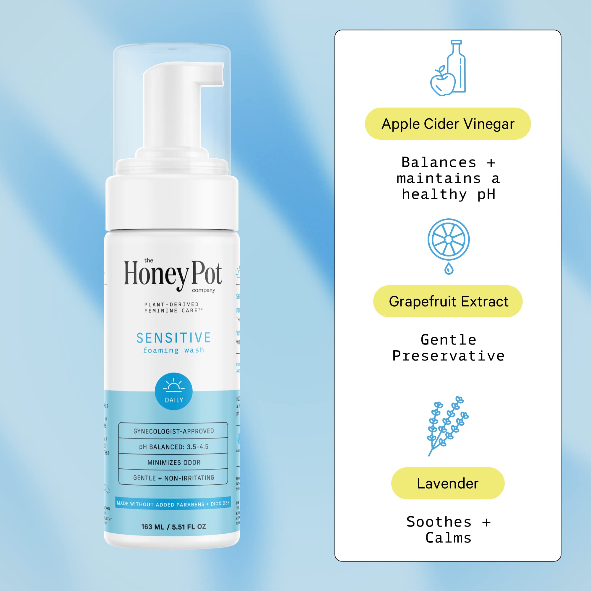 The Honey Pot Company - Feminine Wash & Feminine Wipe Bundle - Includes Unscented Ph Balance