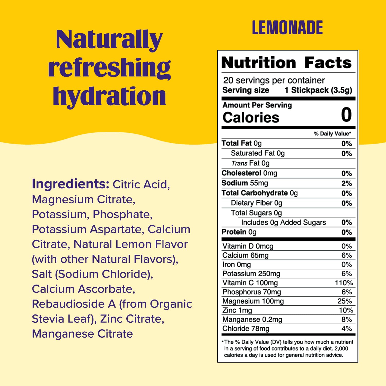 Ultima Replenisher Daily Electrolyte Drink Mix – Lemonade, 20 Stickpacks – Hydration