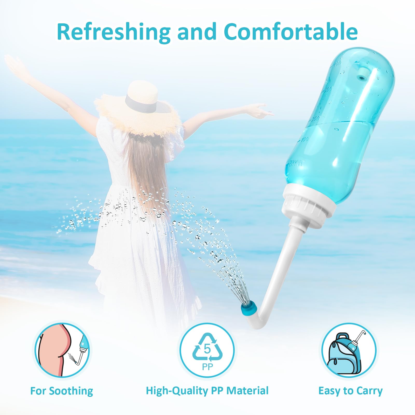Peri Bottle Zitrads, Squeeze-Free Portable Bidet for Postpartum Essentials, Peri Bottles