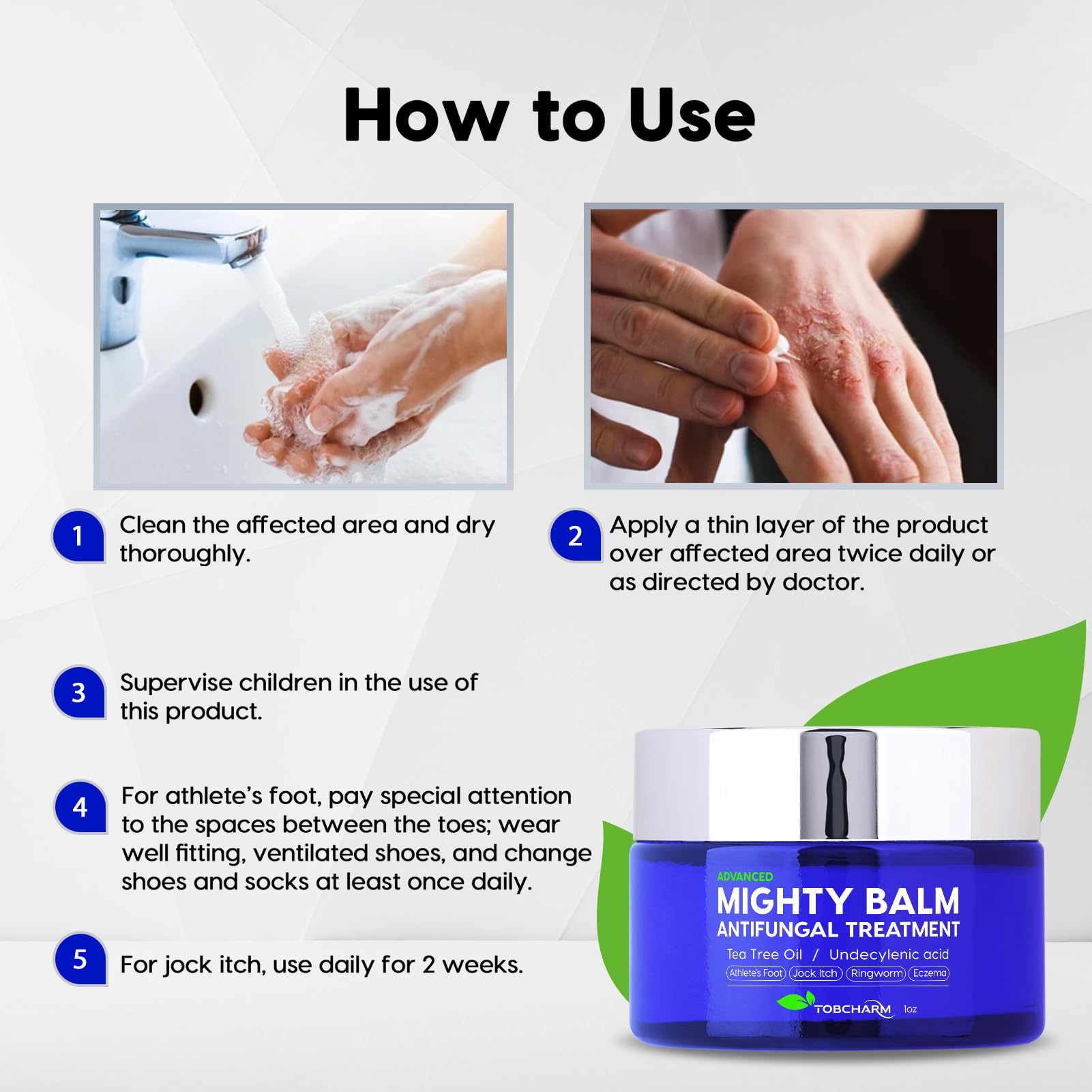 Tobcharm Antifungal Cream, Antifungal Cream for Skin, Ringworm Treatment for Humans