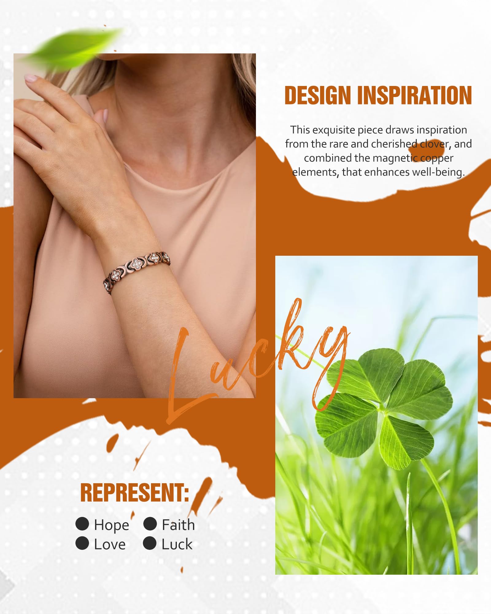 Jecanori Women's Pure Copper Bracelet, Ultra Strength Magnetic Copper Bracelets for Women