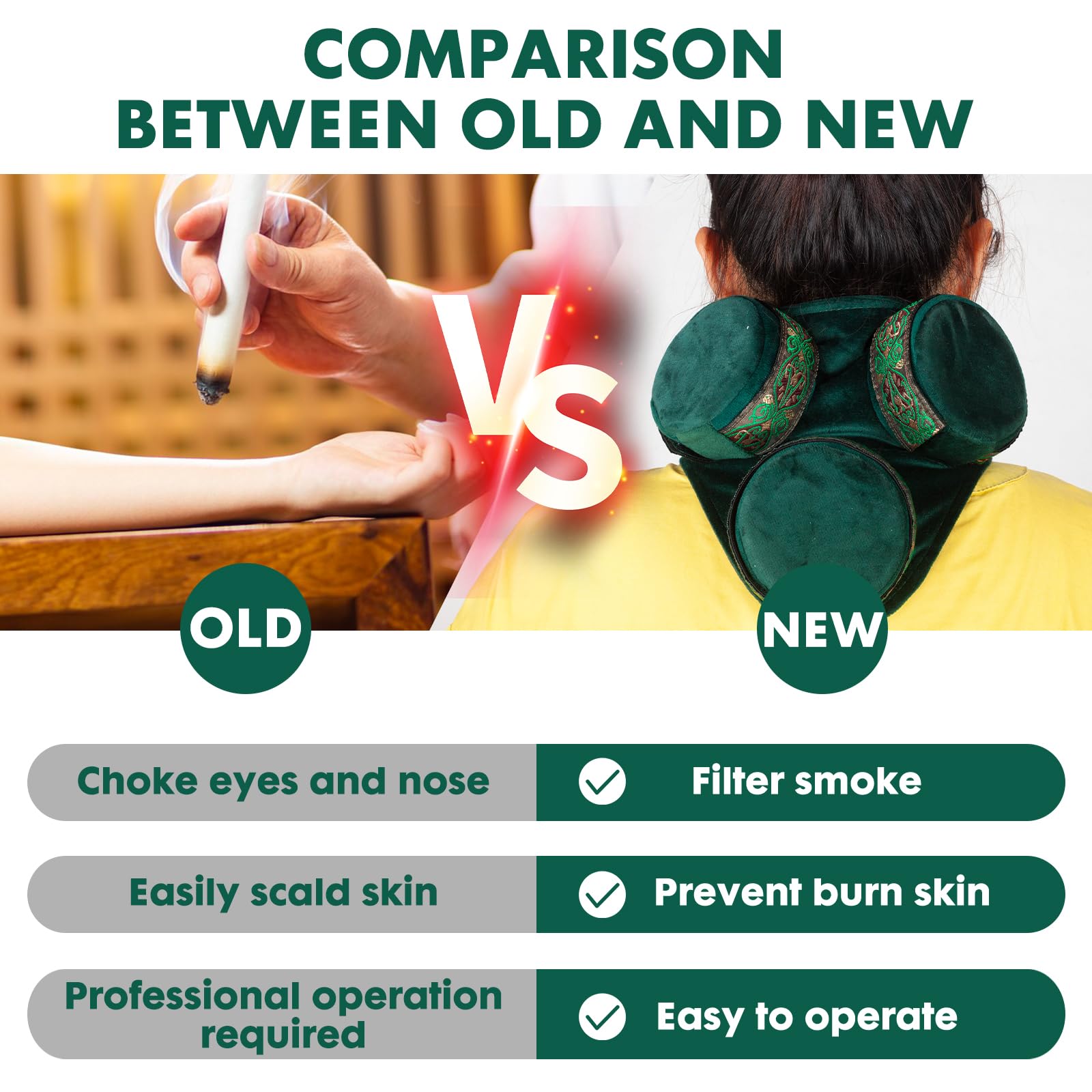 Smokeless Copper Moxa Box, Set of 3 Purifier Copper Tank Moxibustion Treatment Tool Portable