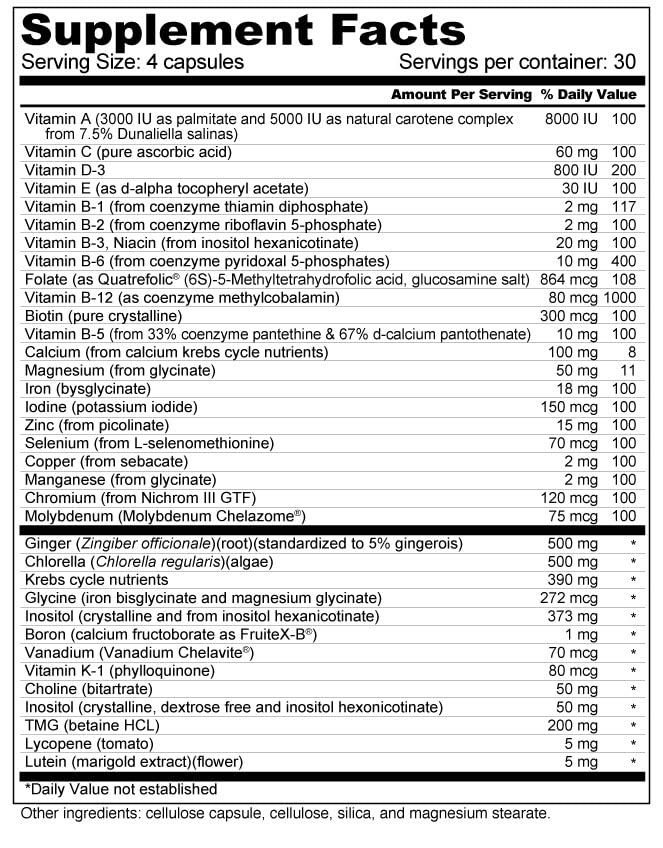 Wellness Resources Daily Prenatal Multi Vitamin - High Absorption Methyl Folate, Coenzyme B Vitamins