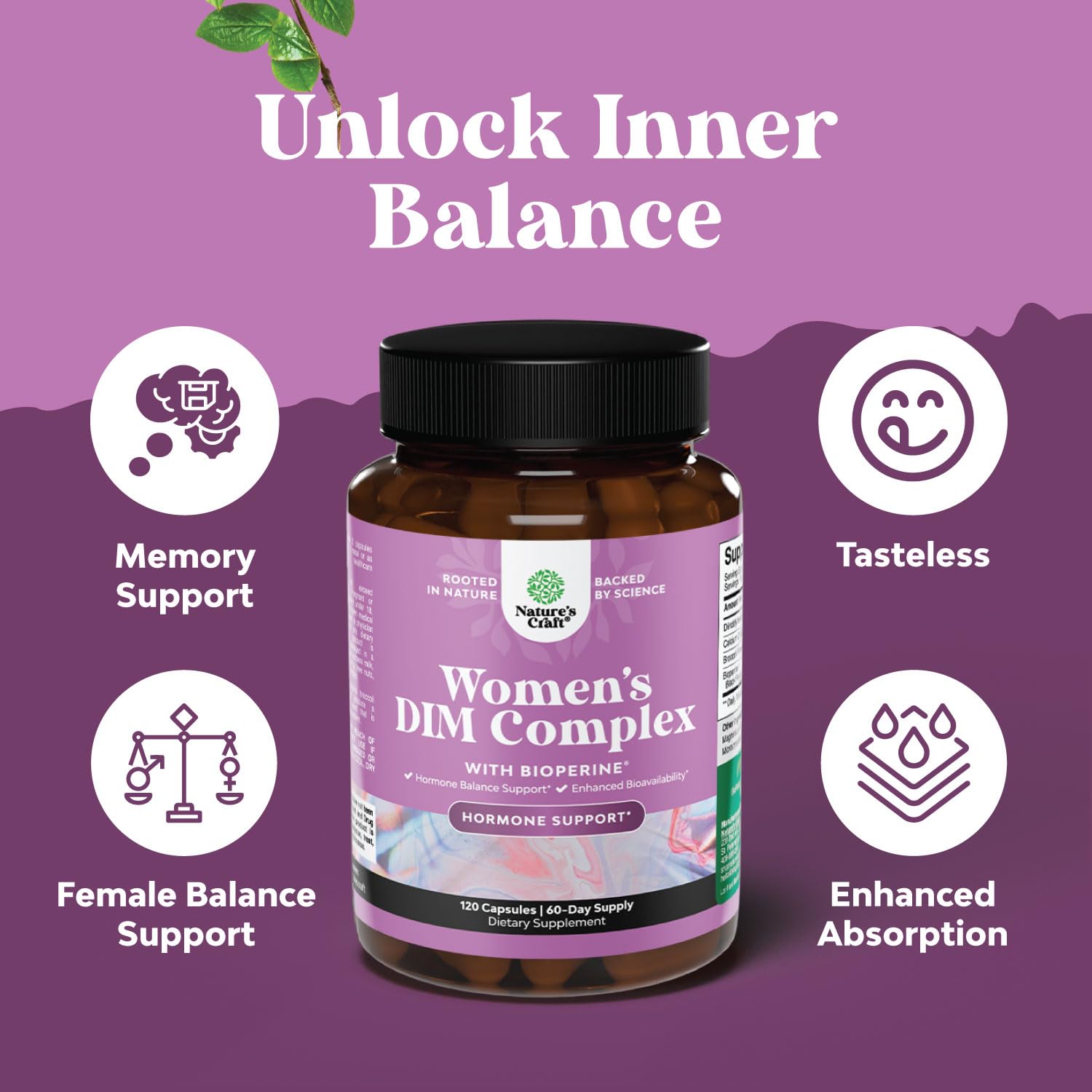 Potent DIM Supplement for Women - Hormone Balance for Women with DIM and Black Pepper