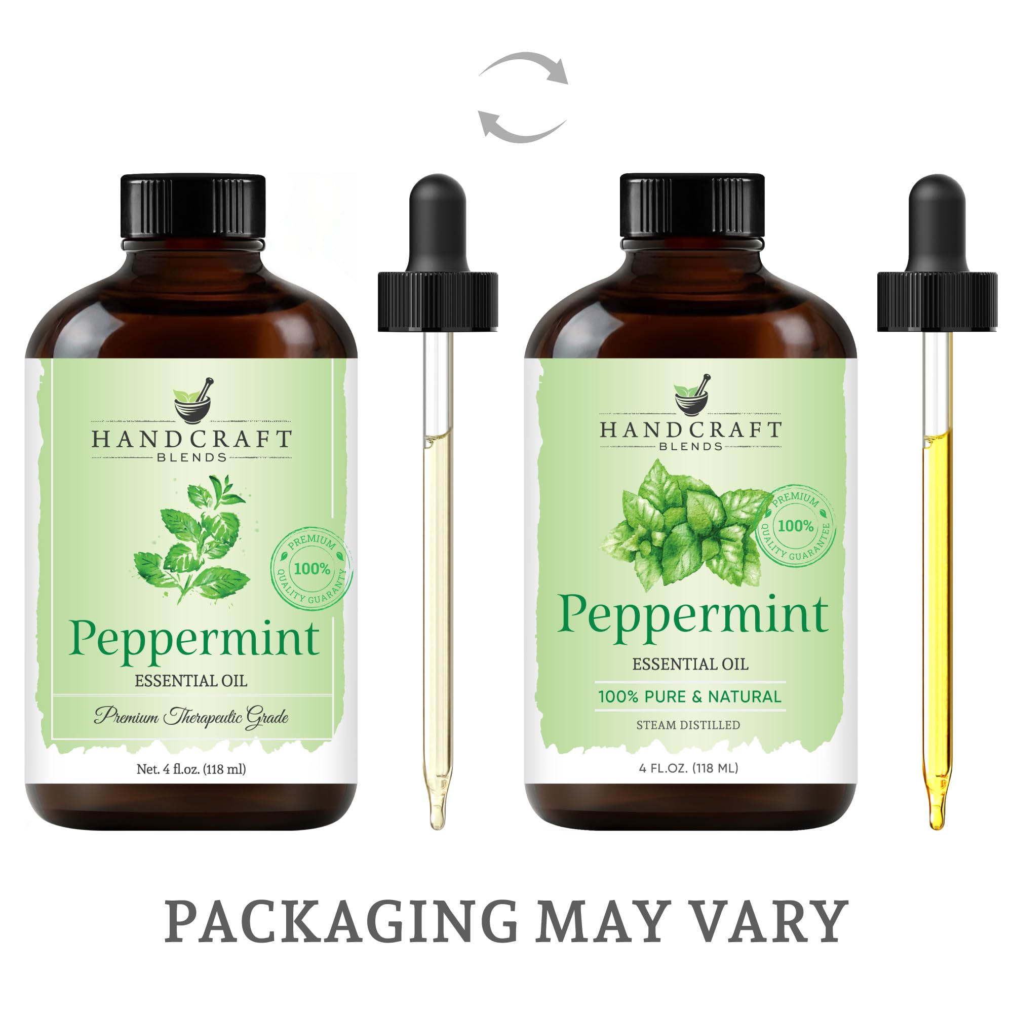 Handcraft Blends Peppermint Essential Oil - Huge 4 Fl Oz - 100% Pure and Natural - Premium Grade