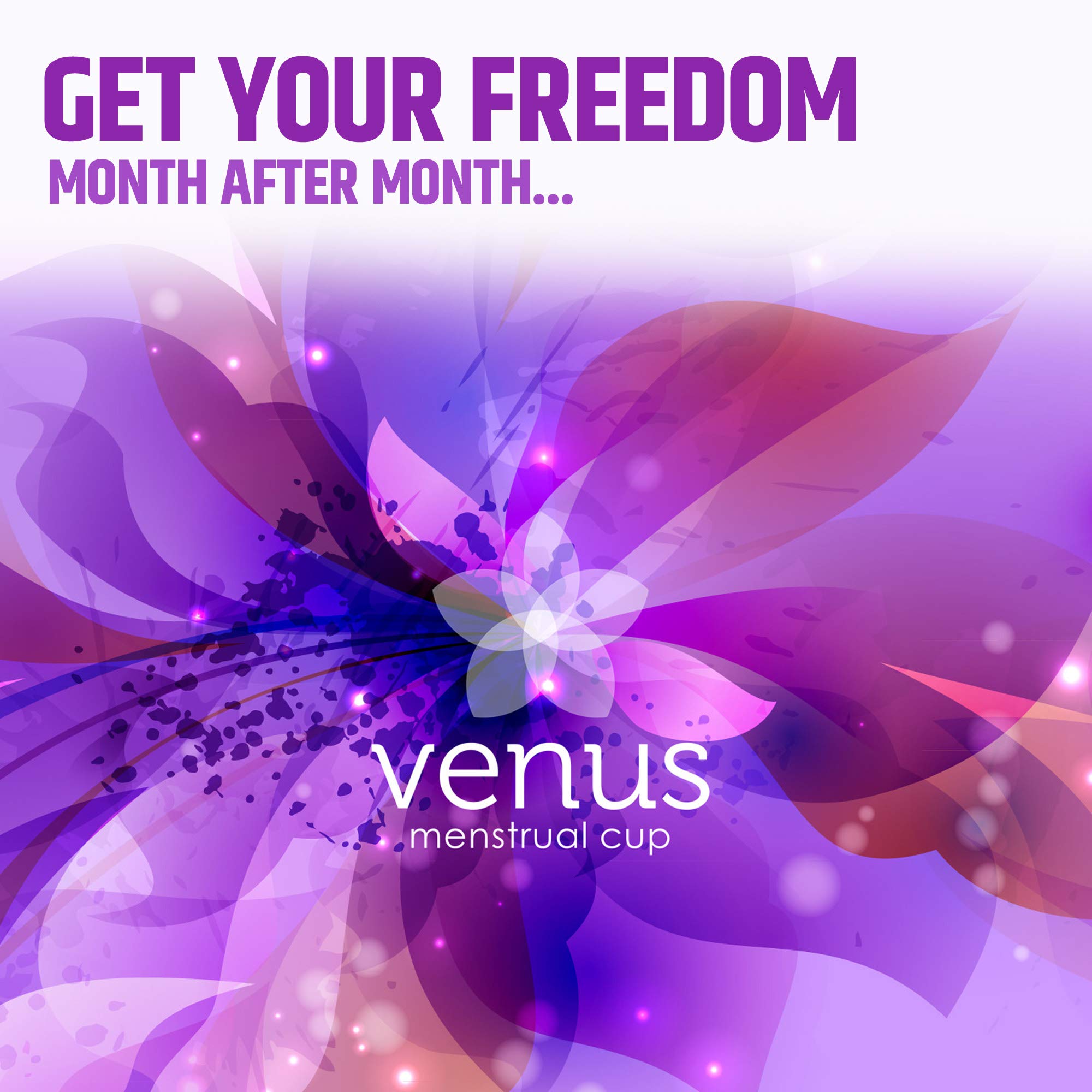 Venus Large Menstrual Cup – High Capacity for Heavy Flow -Made in USA - 100% Medical Grade Silicone