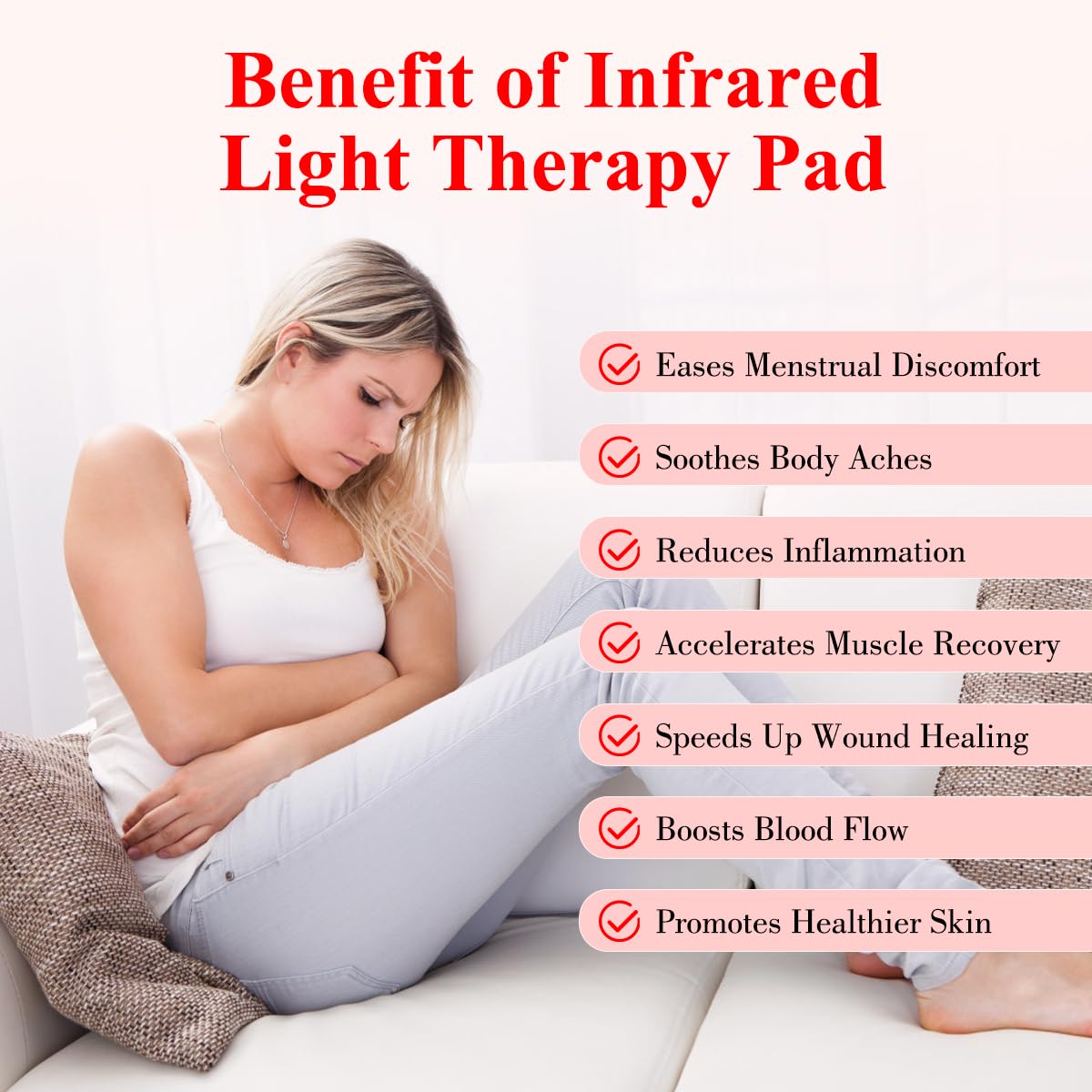 Red Light Therapy Belt for Body, Infrared Light Therapy for Pain Relief, Waterproof Red Light Therapy