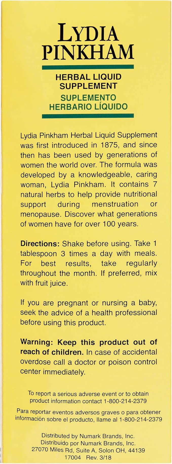 PINKHAM LIQUID 8 OZ by Lydia Pinkham