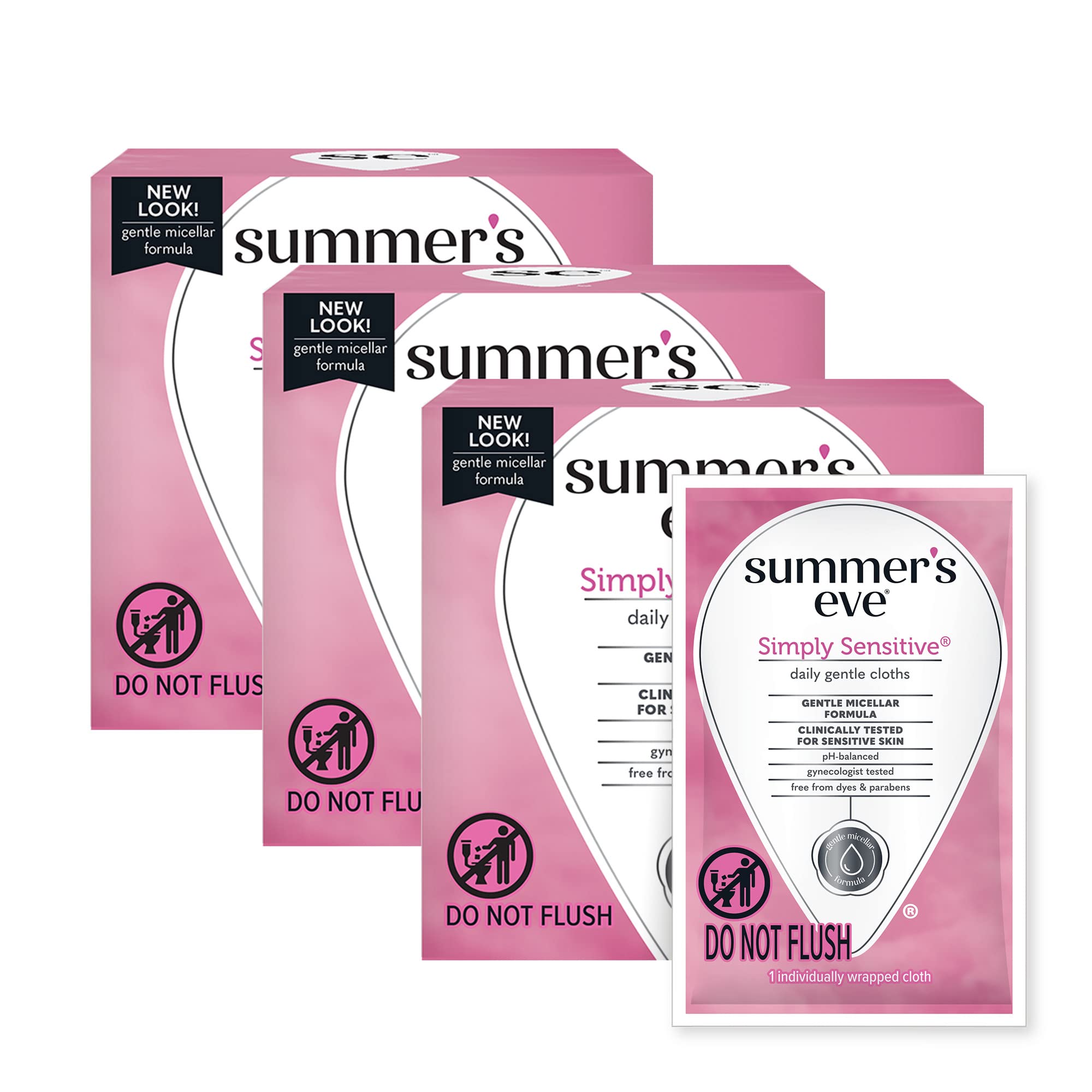 Summer's Eve Feminine Cleansing Wipes, Simply Sensitive, 16 Count, 3 Pack