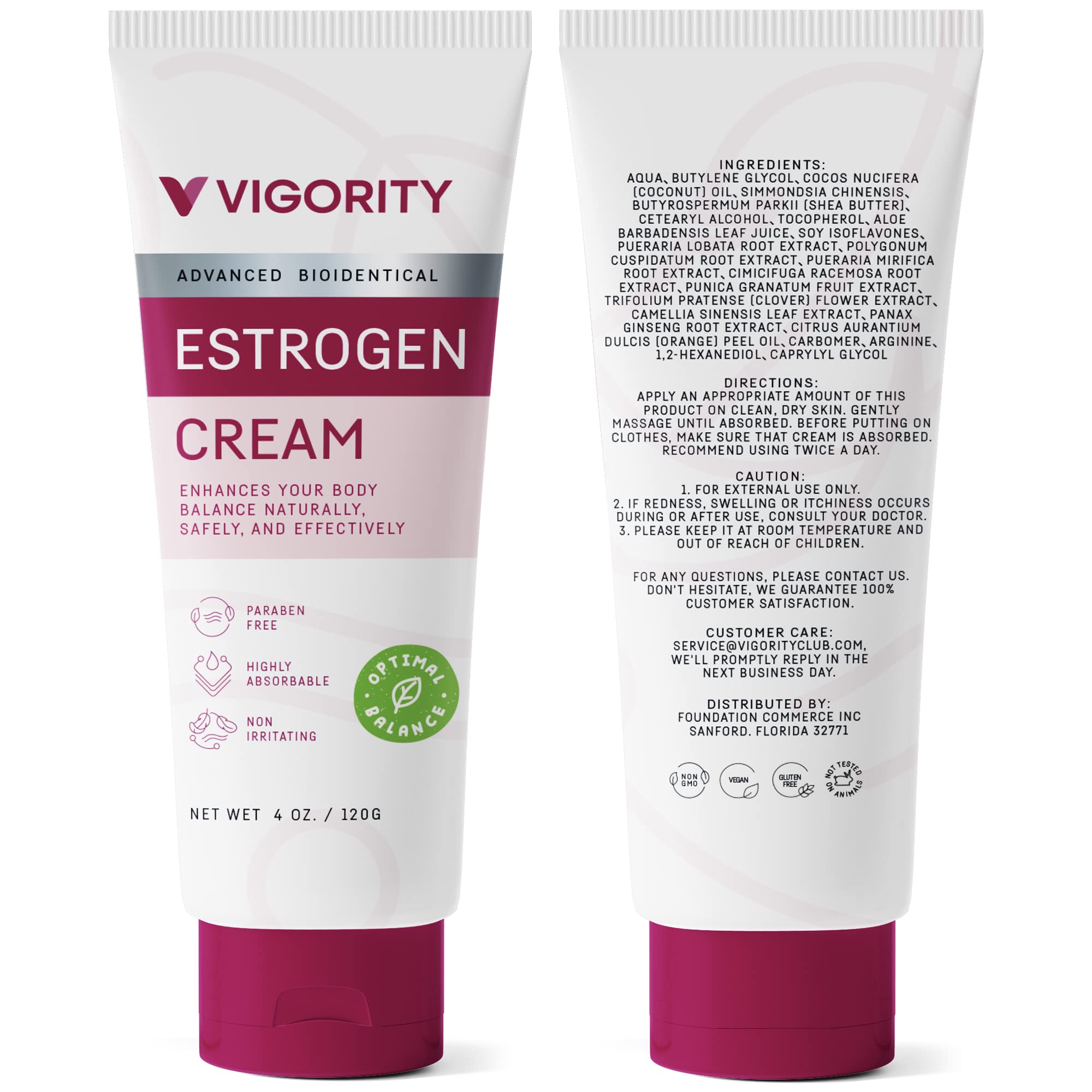 Estrogen Cream For Women, Natural Bioidentical, Hot Flashes Menopause Relief, Estrogen Cream